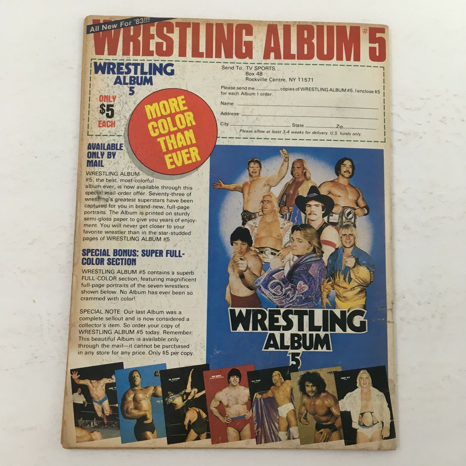 Inside Wrestling Magazine March 1983 Hulk Hogan, Rocky Johnson & Terry Funk