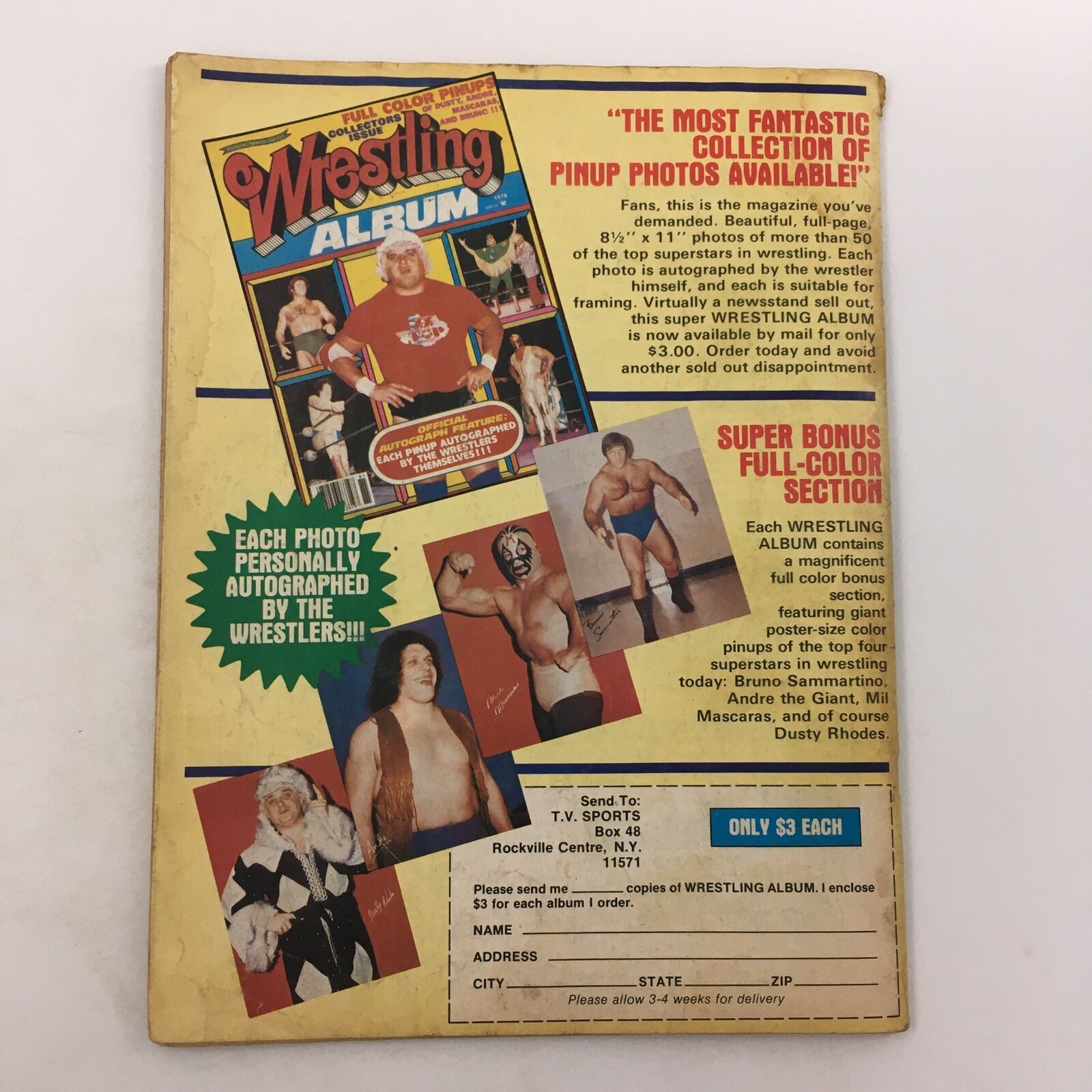 Inside Wrestling Magazine January 1979 Bruno Sammartino Returns and Dusty Rhodes