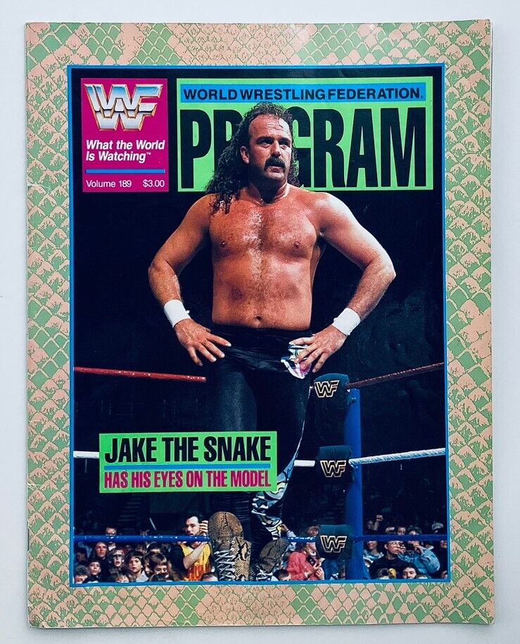 1989 WWF Official Program Vol 189 Jake the Snake and Sgt. Slaughter