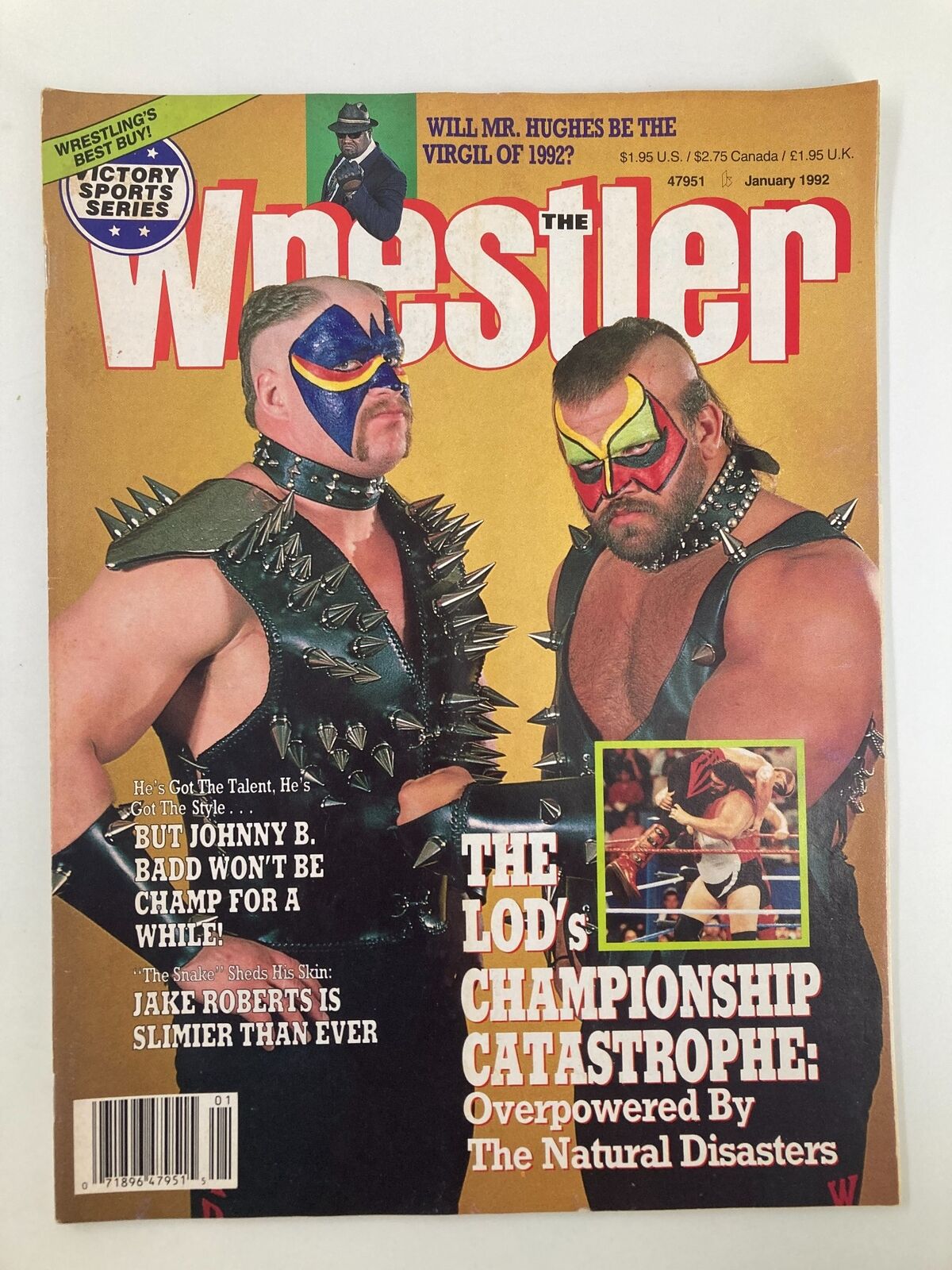 The Wrestler Magazine January 1992 Legion of Doom and Curtis Hughes No Label