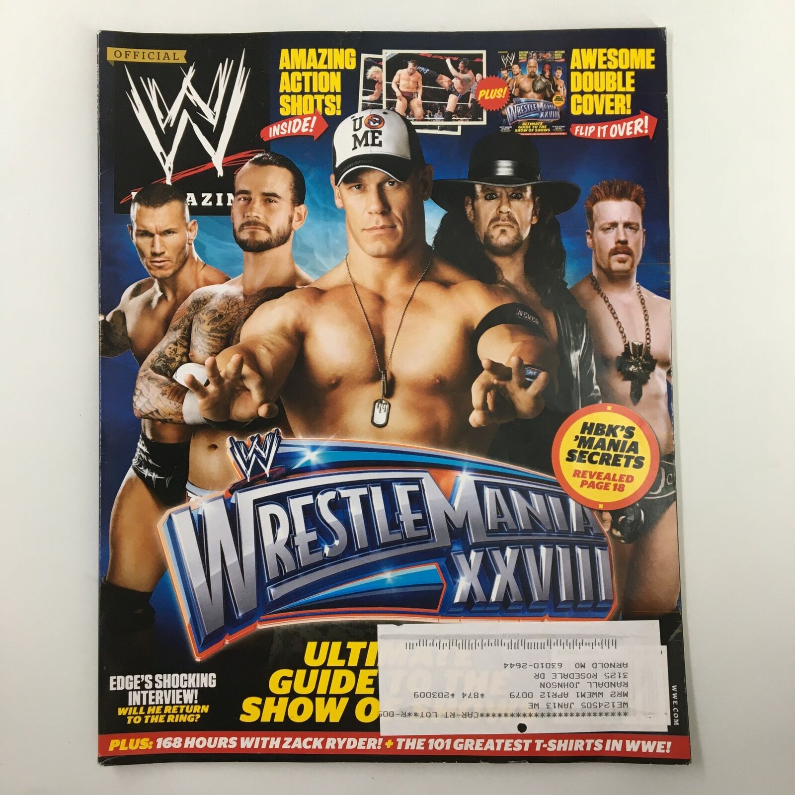 WWE Magazine April 2012 John Cena, The Undertaker, Randy Orton Wrestle Mania