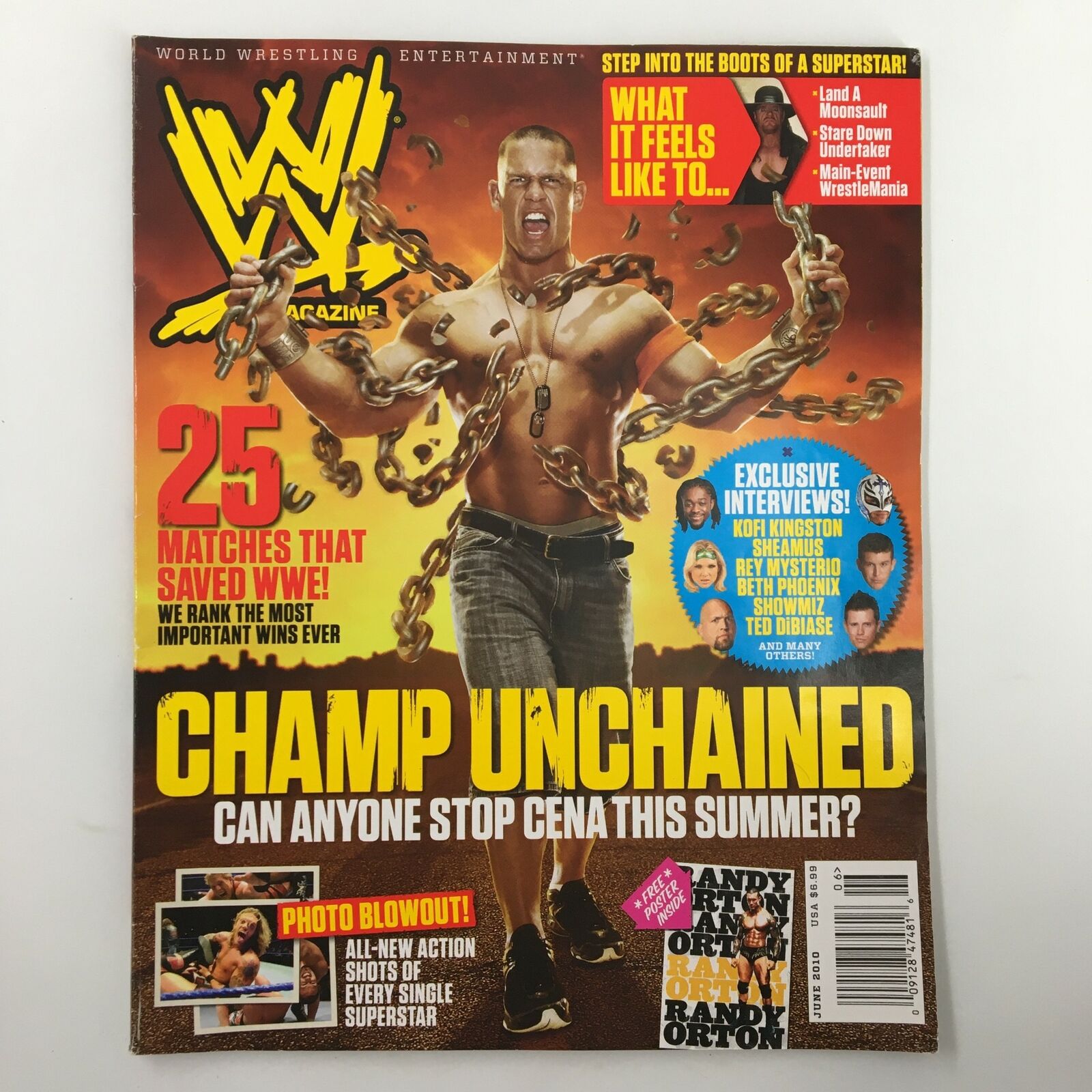 WWE Magazine June 2010 John Cena, Kofi Kingston, Rey Mysterio No Label