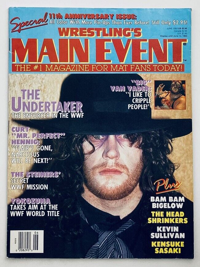 Wrestling's Main Event Magazine June 1993 The Undertaker, Big Van Vader w Poster