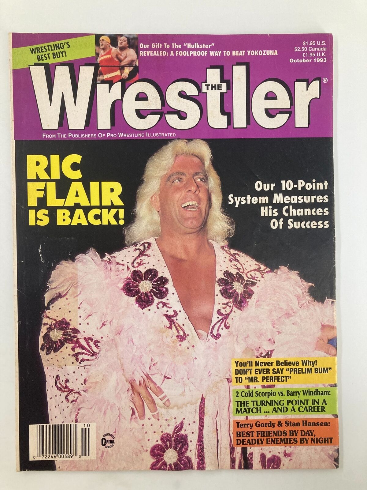 The Wrestler Magazine October 1993 Ric Flair, Hulk Hogan vs Yokozuna No Label