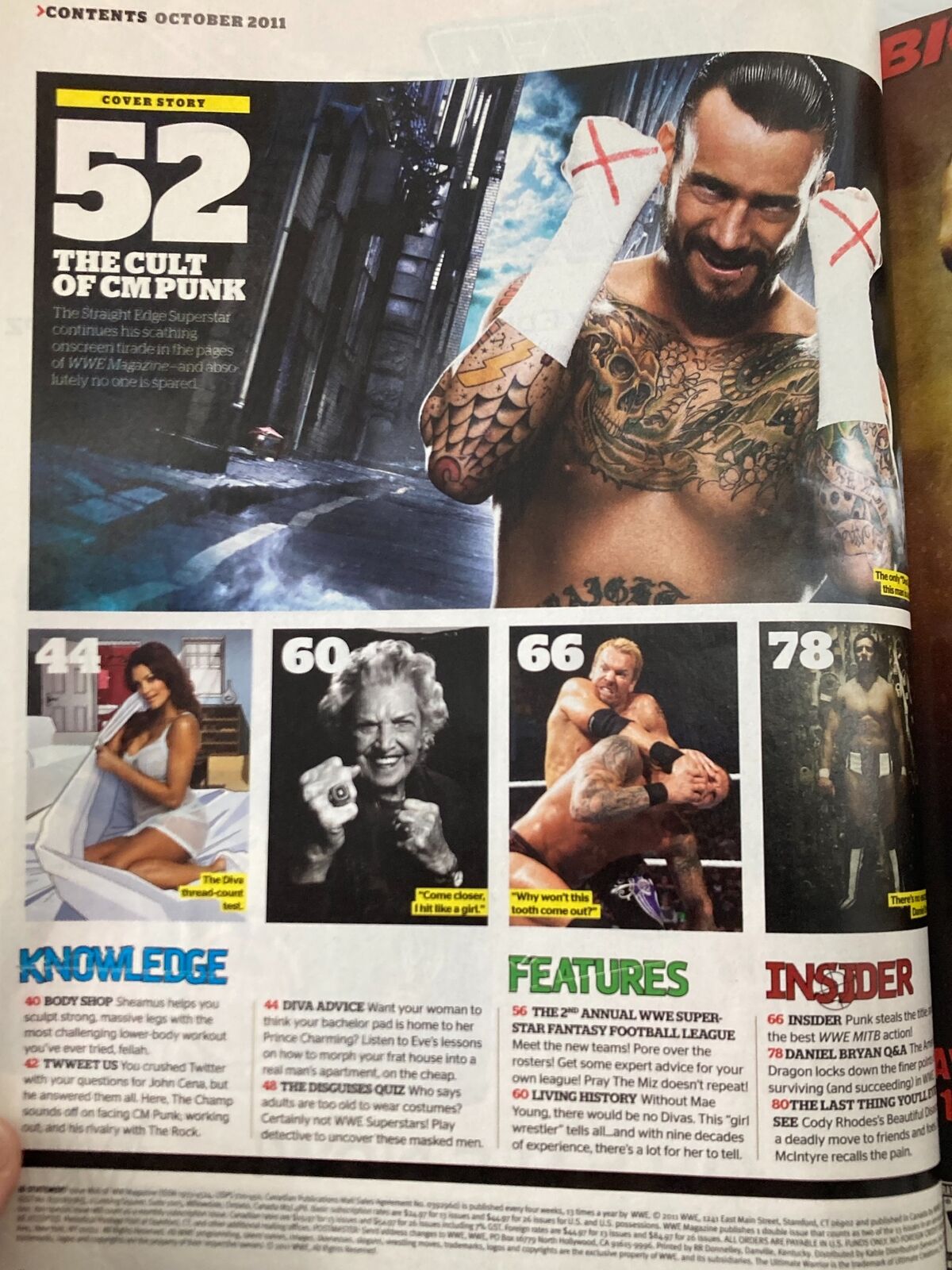 WWE Magazine October 2011 CM Punk The Interview & John Cena Gets Grilled