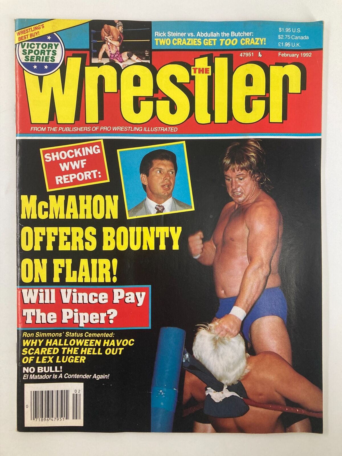 The Wrestler Magazine February 1992 Vince McMahon and Ric Flair No Label