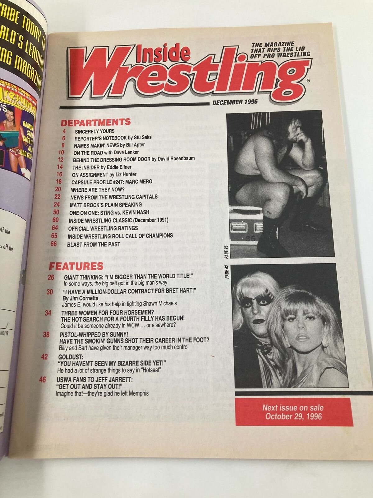 Inside Wrestling Magazine December 1996 3 Women For 4 Horsemen No Label VG