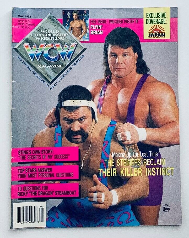 WCW Wrestling Magazine May 1992 The Steiners and Ricky Steamboat No Label