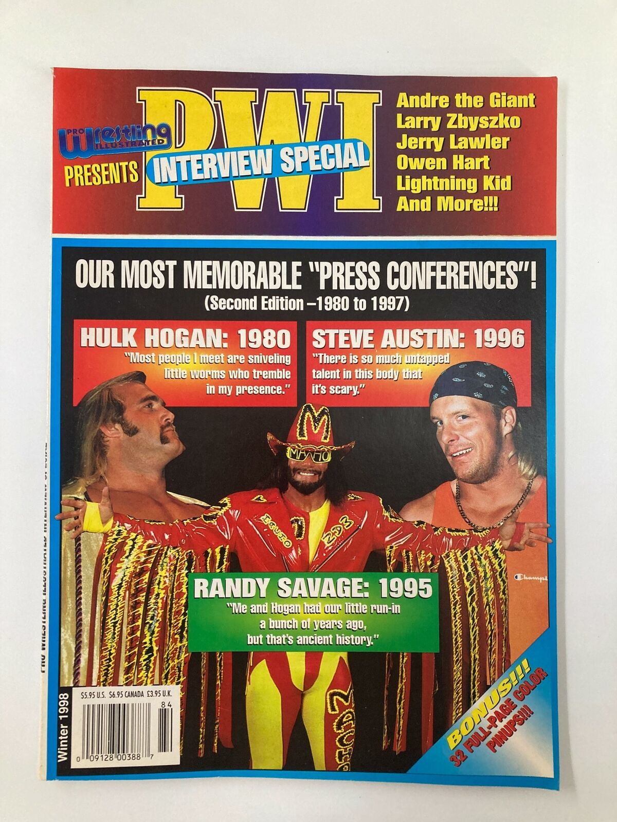 Pro Wrestling Illustrated Winter 1998 Randy Savage, Hulk Hogan & Steve Austin