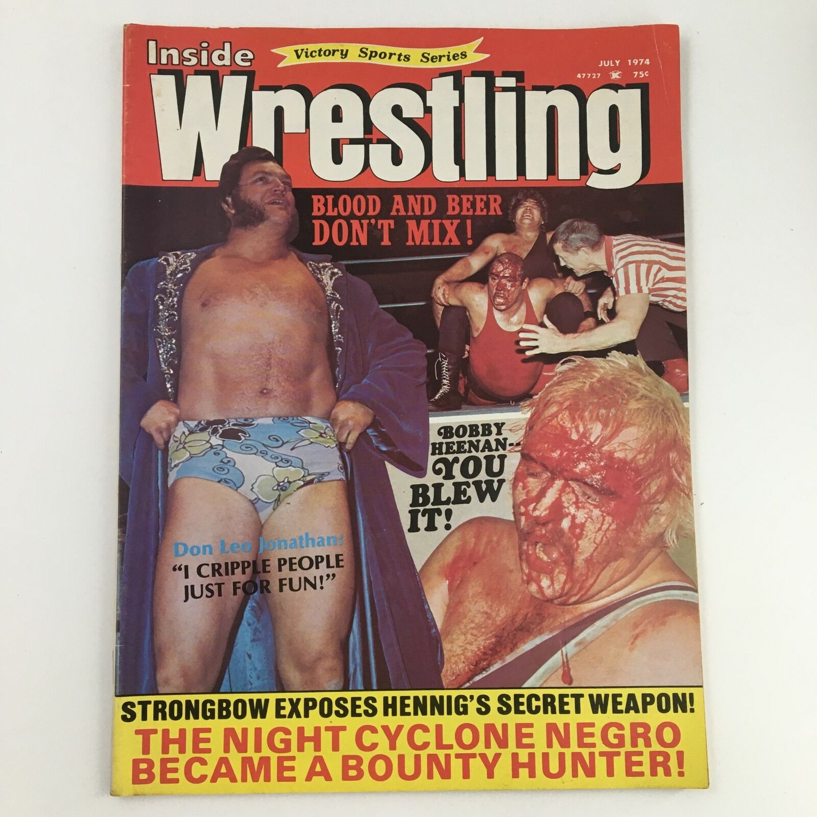 Inside Wrestling Magazine July 1974 Don Leo Jonathan & Bobby Heenan, No Label