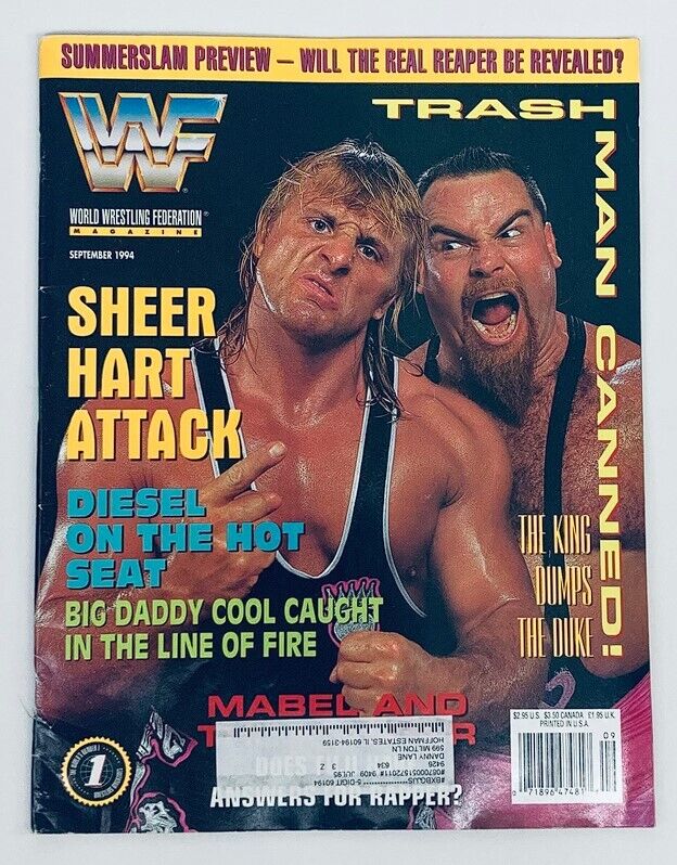 WWF World Wrestling Federation Magazine September 1994 Owen Heart, Jim Neidhart