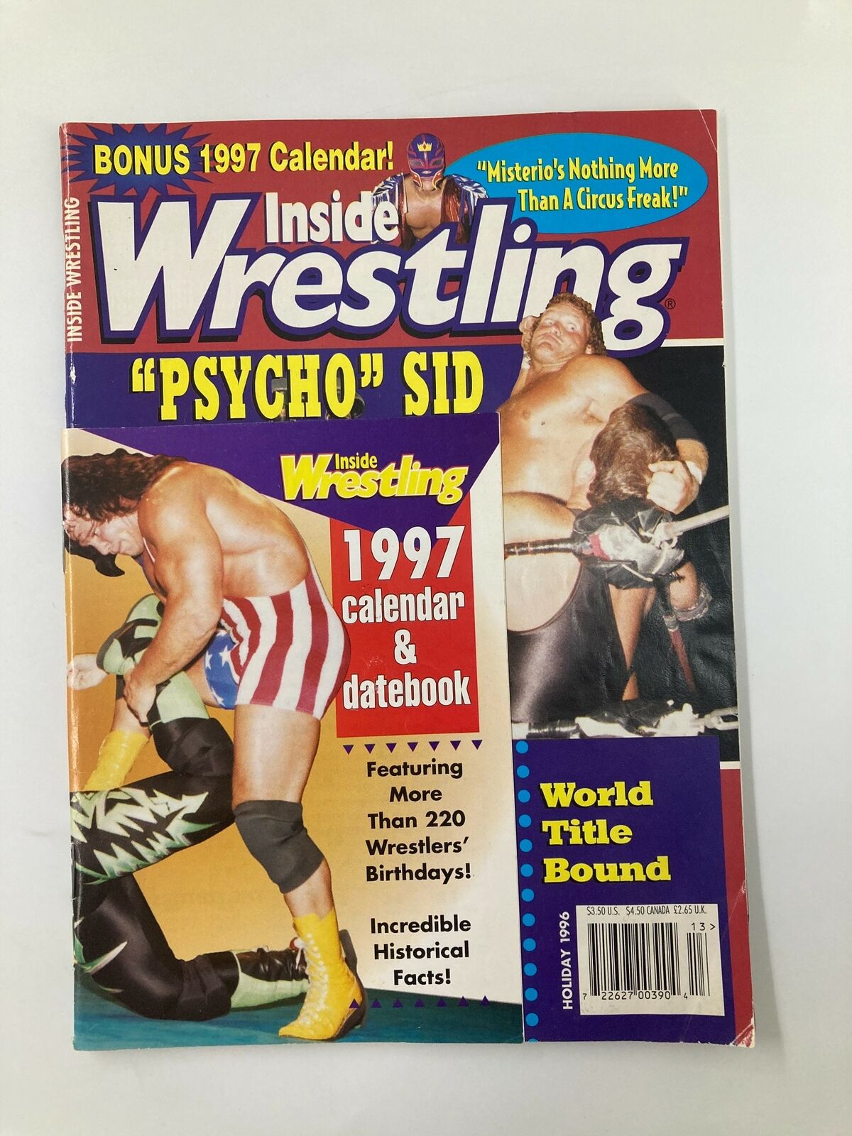 Inside Wrestling Magazine Holiday 1996 Rey Misterio and Psycho Sid No Label