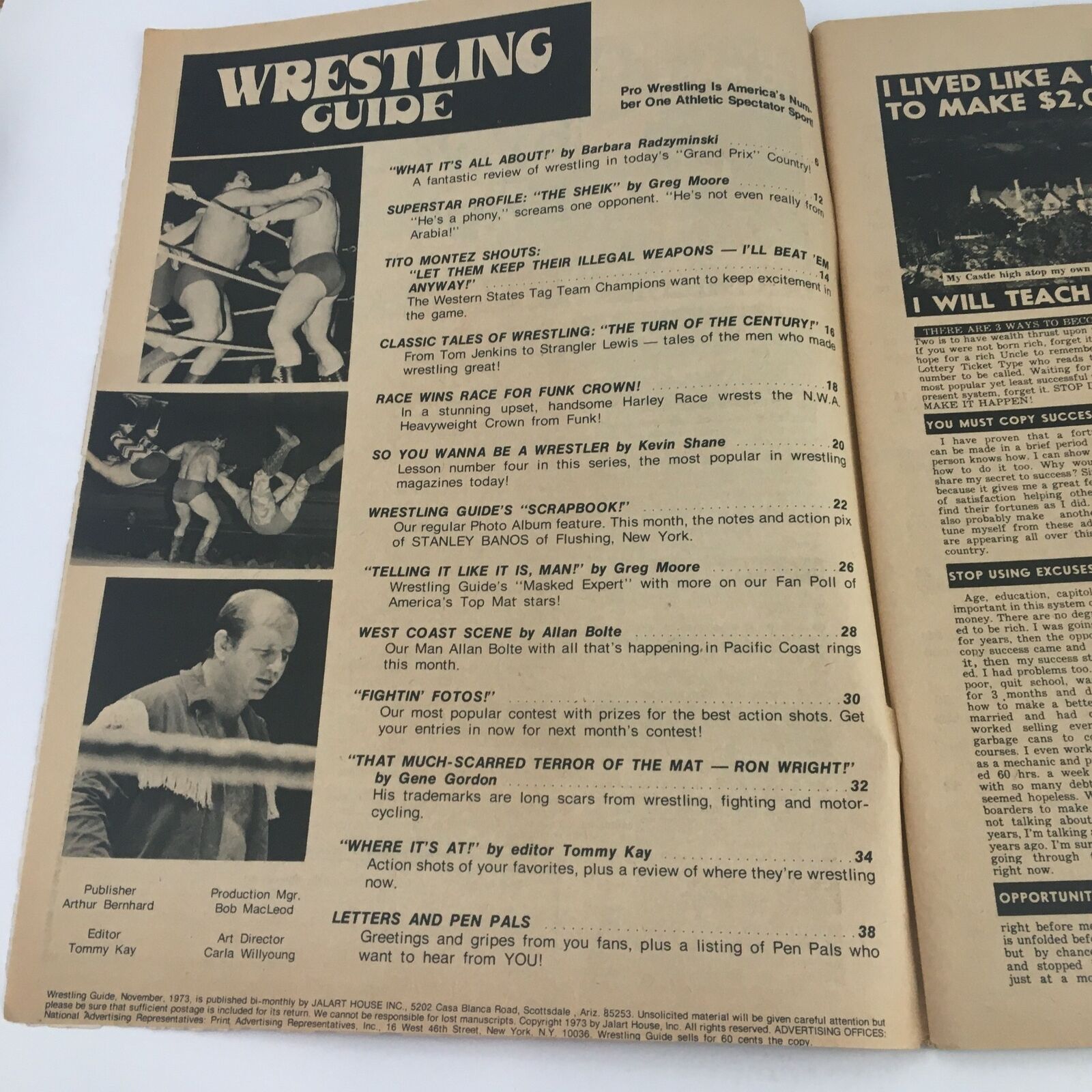 Wrestling Guide Magazine November 1973 The Sheik & Ron Pritchard No Label