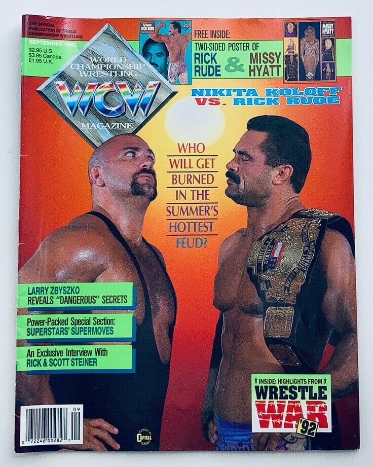 WCW Wrestling Magazine September 1992 Nikita Koloff vs Rick Rude, Larry Zbyszko