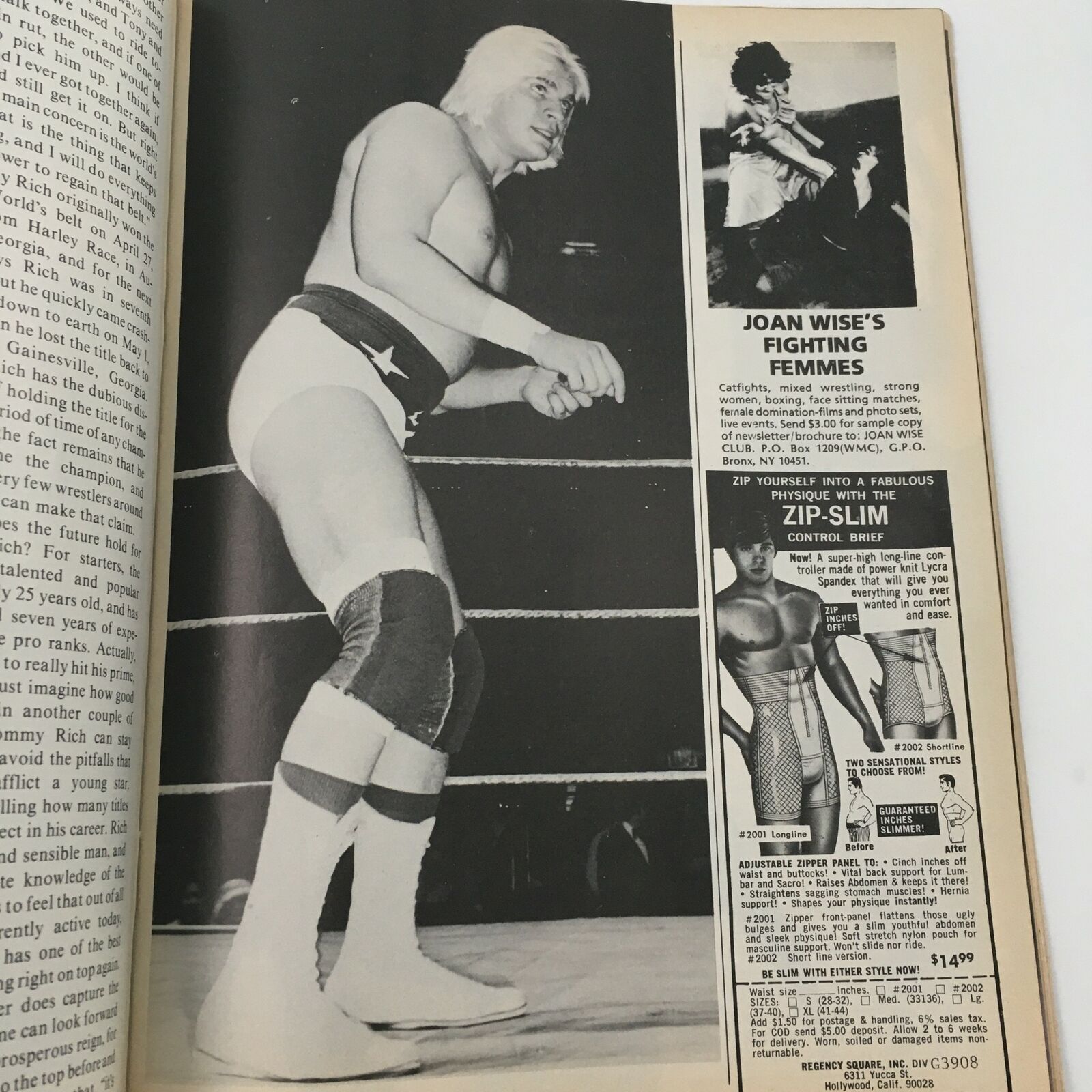 Wrestling's Main Event Magazine October 1982 Tommy Rich and Ken Patera, No Label