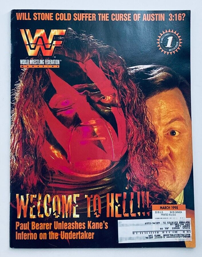 WWF World Wrestling Federation Magazine March 1998 Paul Bearer w Poster