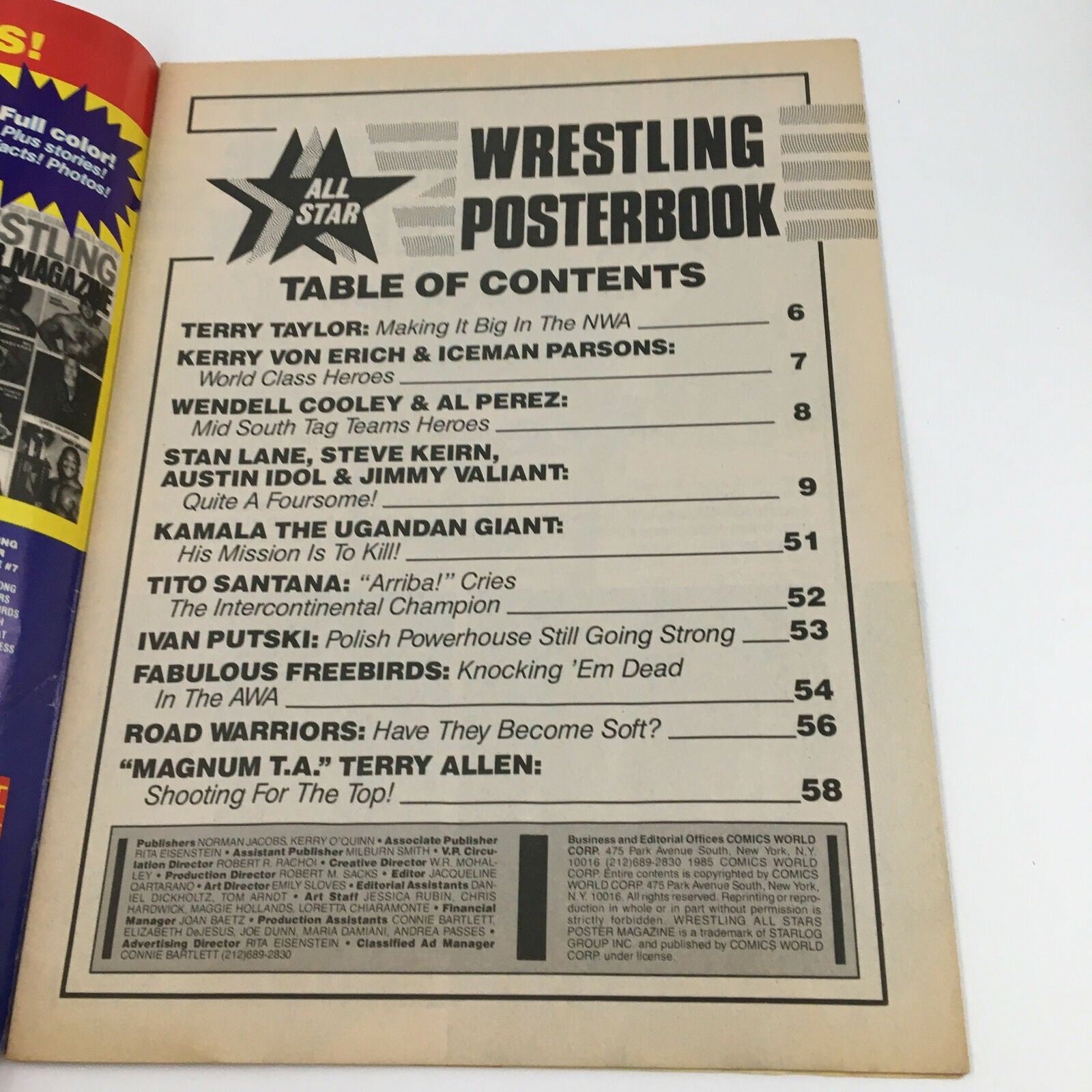 Wrestling All Star Poster Magazine #2 Kamala Ugandan Giant, No Posters Inside