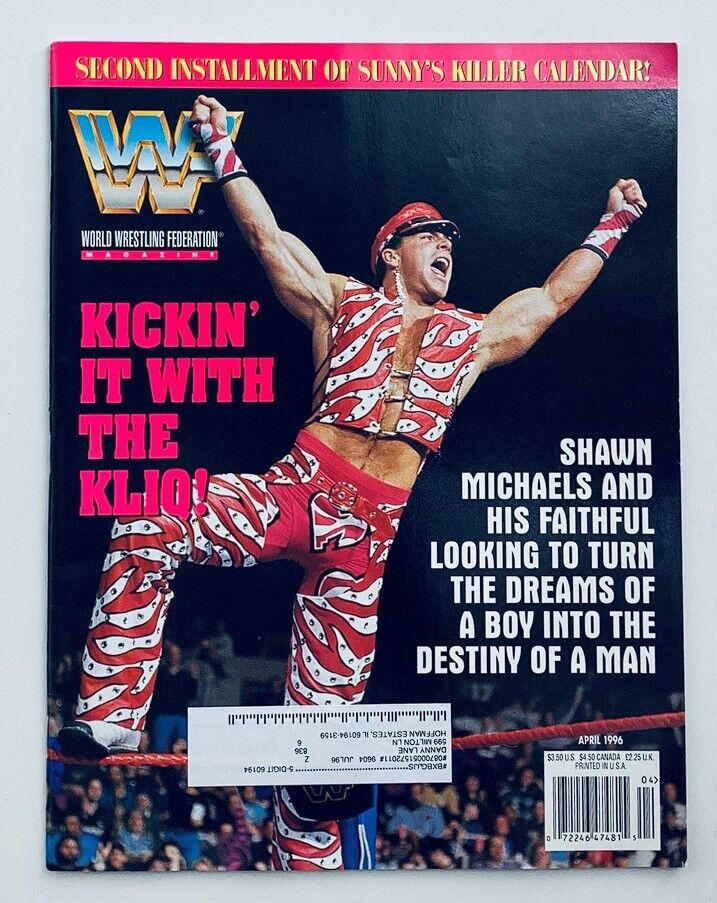 WWF World Wrestling Federation Magazine April 1996 Shawn Michaels w Poster