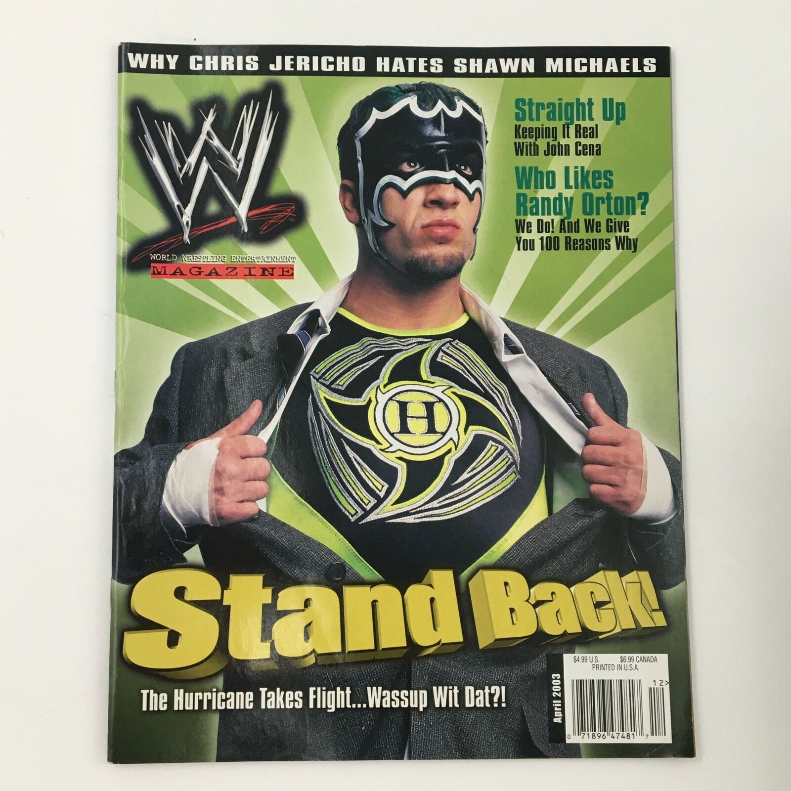 WWE Magazine April 2003 John Cena, Randy Orton, Shawn Michaels No Label w Poster