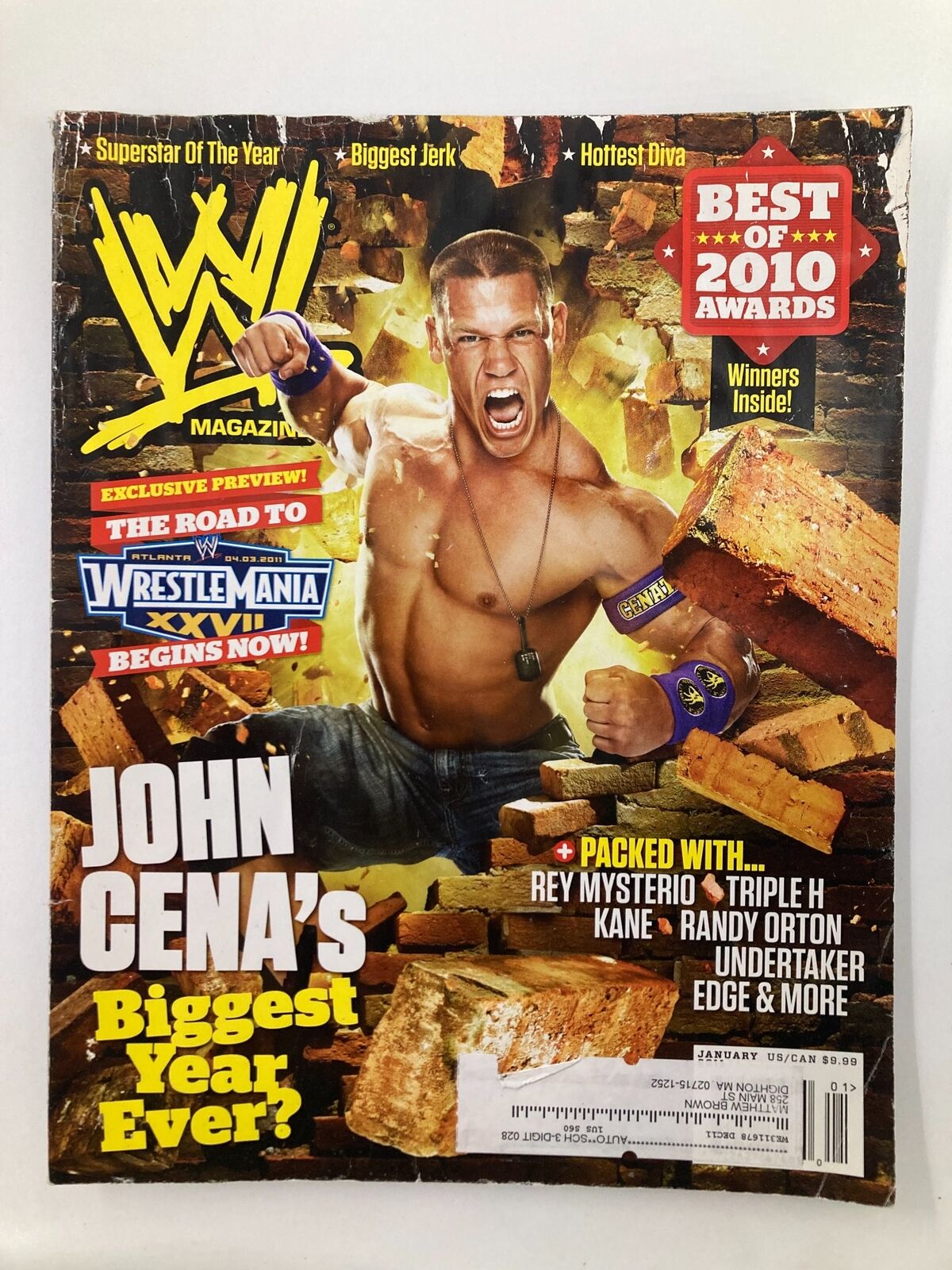 WWE Magazine January 2011 John Cena, Rey Mysterio, Triple H, Kane & Randy Orton