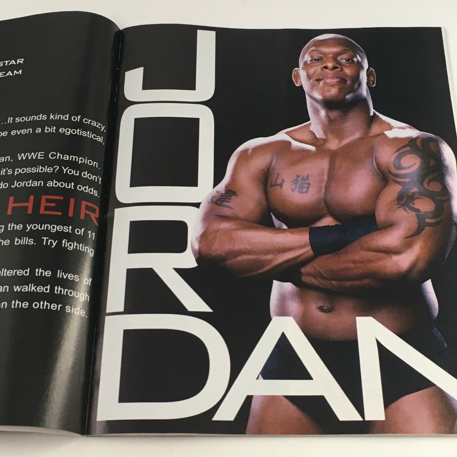 Interior image of Orlando Jordan from WWE Raw Magazine November 2003, emphasizing his athleticism and role in professional wrestling.
