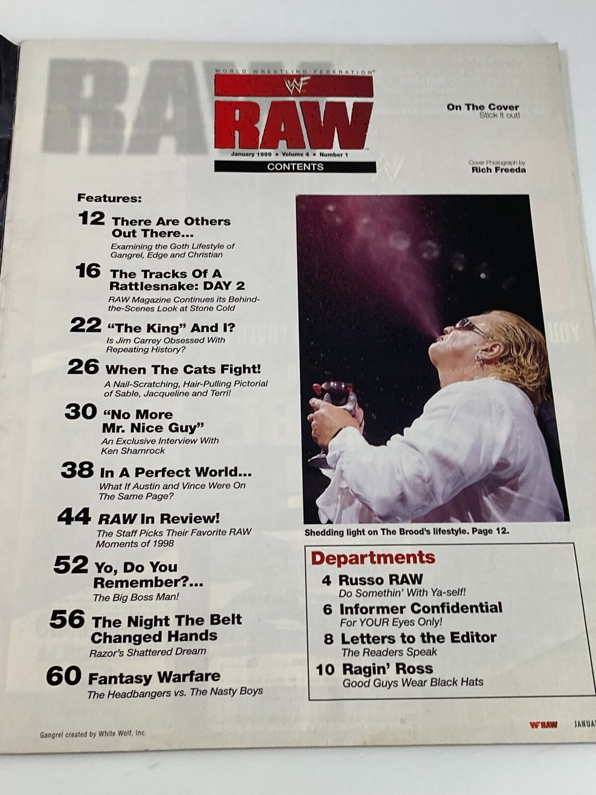 WWF Raw Magazine January 1999 The Brood's Lifestyle No Poster No Label