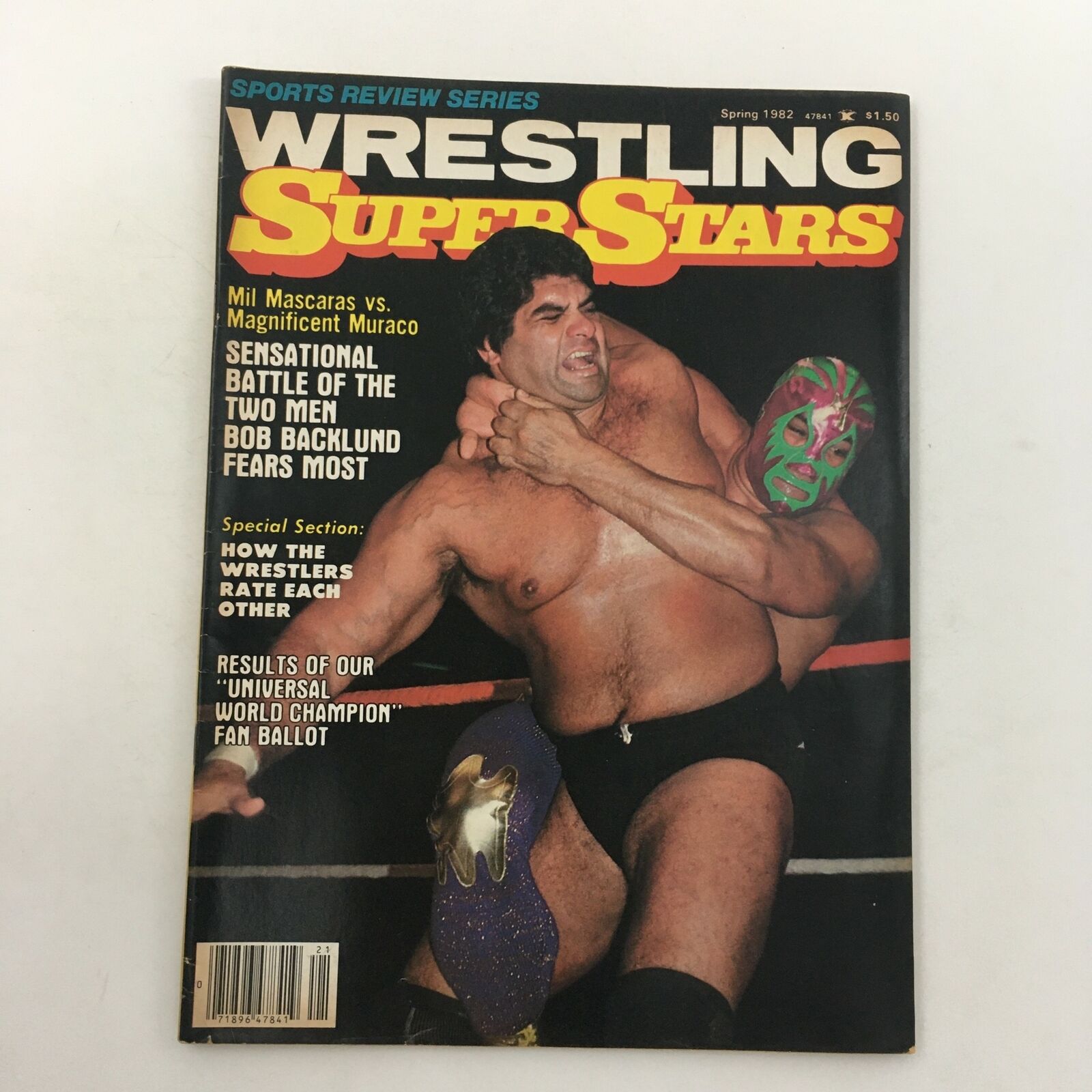 Wrestling Super Stars Magazine Spring 1982 Mil Mascaras vs Magnificent Muraco