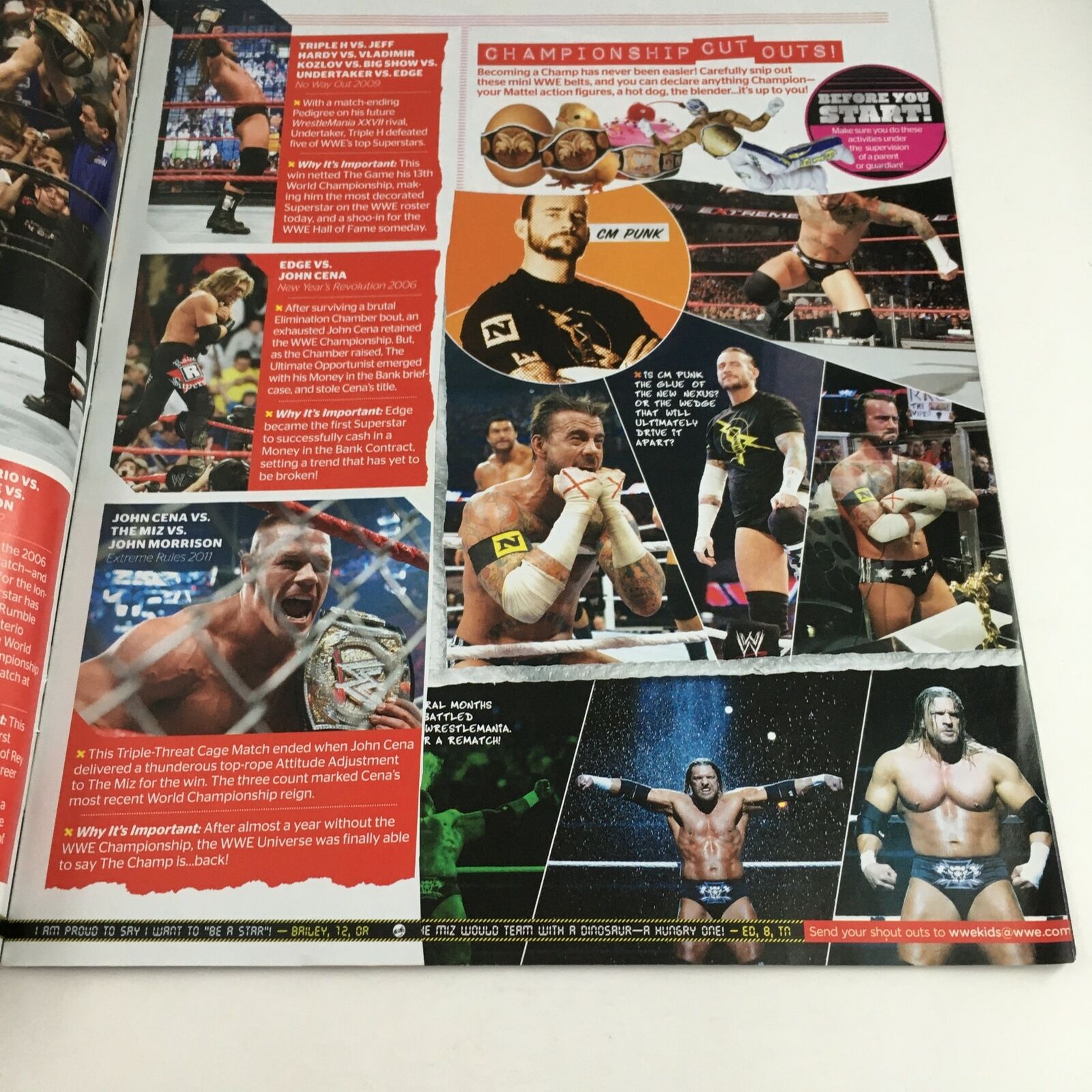 WWE Kids Magazine Summer 2011 John Cena, Edge, Rey Mysterio, Kane, No Label