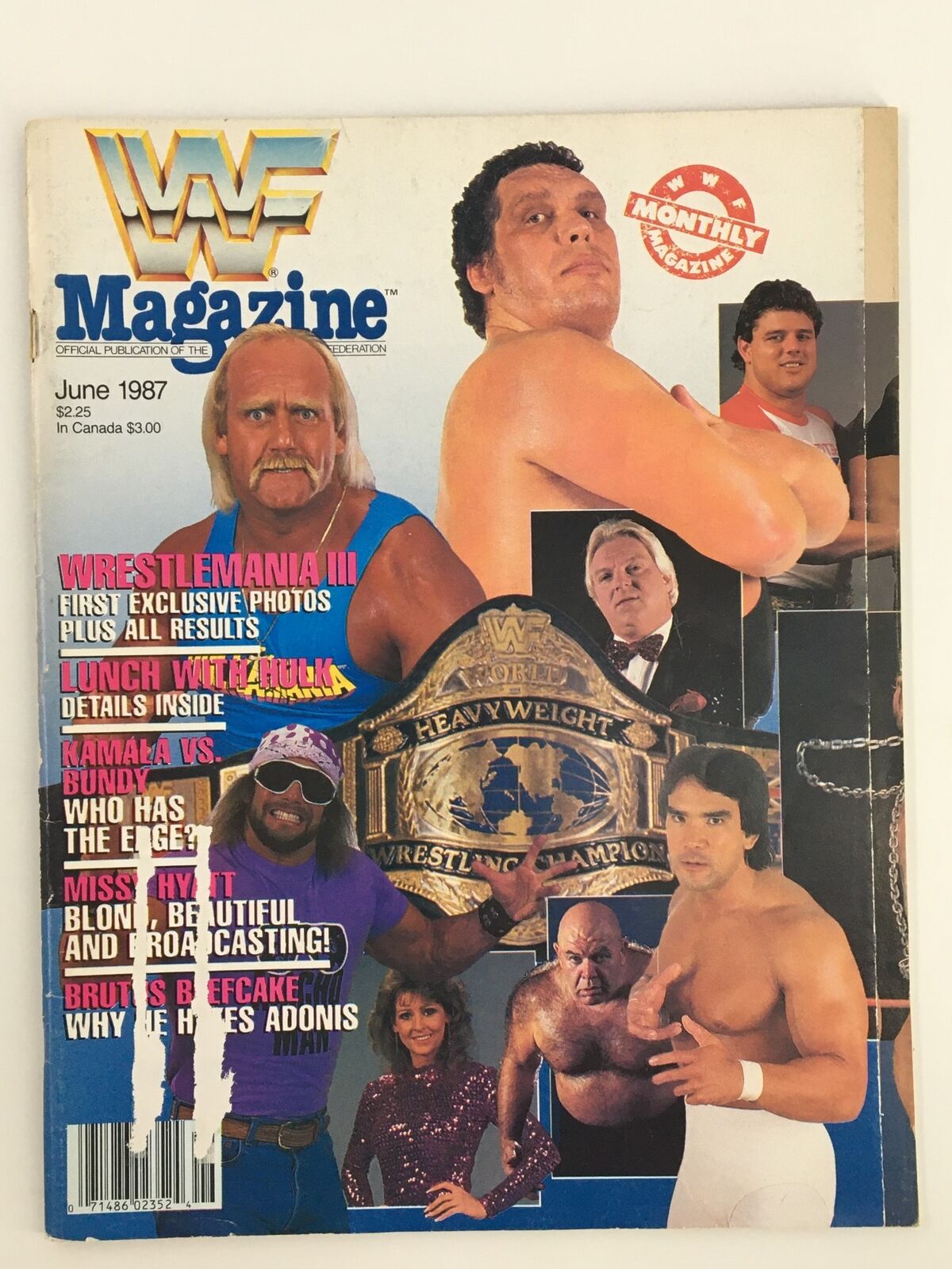 VTG WWF Magazine June 1987 Hulk Hogan, Andre the Giant and Miss Elizabeth