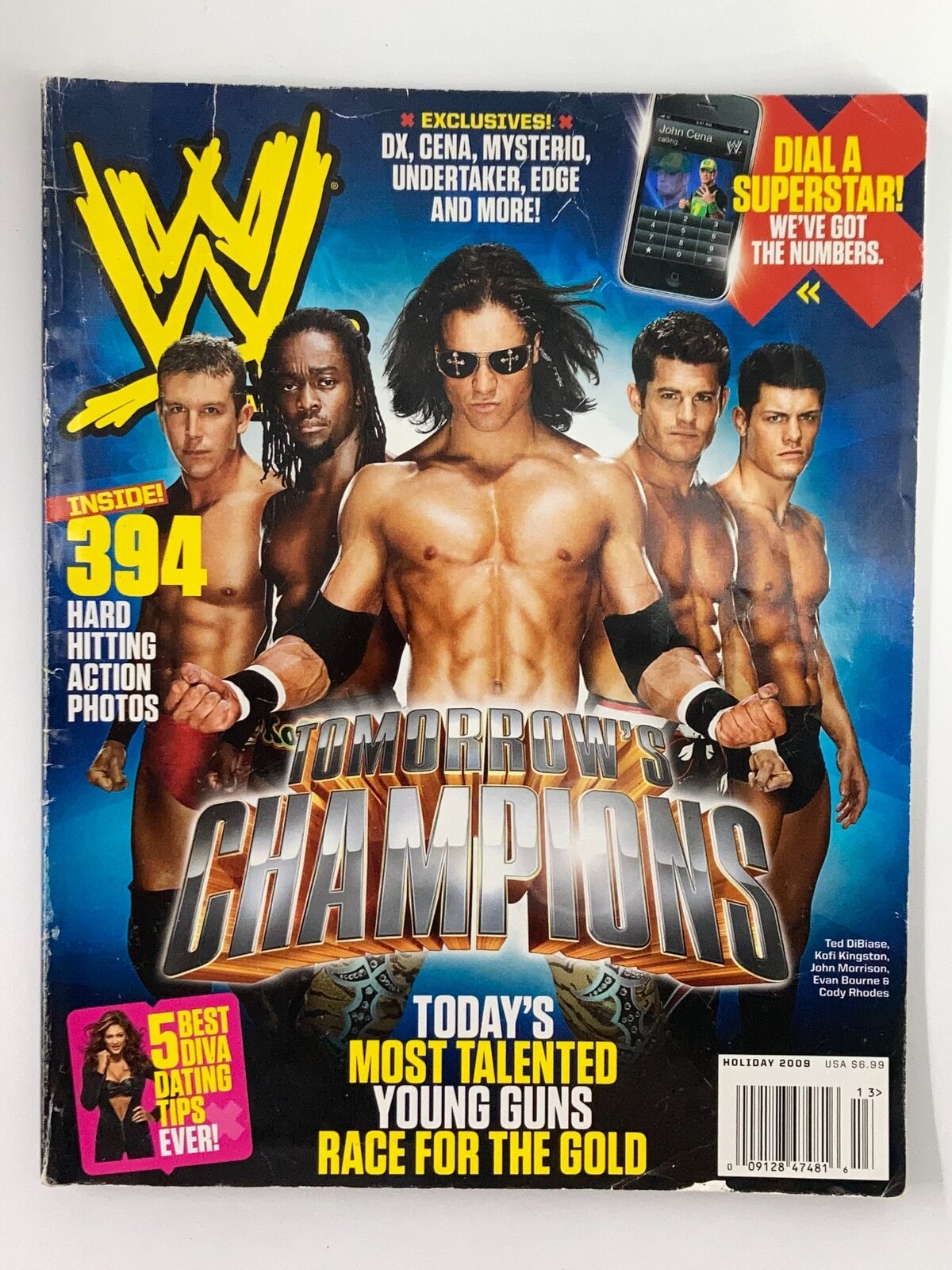 WWE Magazine Holiday 2009 Ted DiBiase, Kofi Kingston & John Morrison No Label