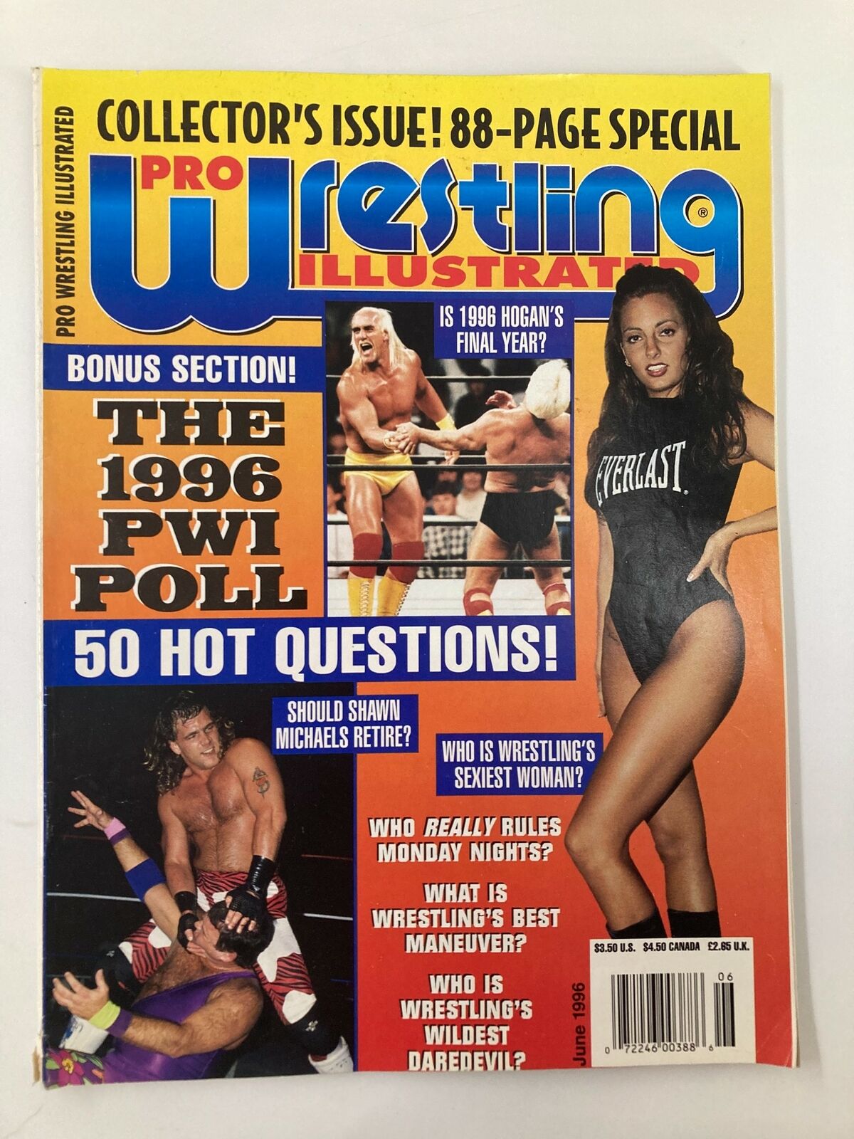 Pro Wrestling Illustrated Magazine June 1996 Hulk Hogan and Shawn Michaels