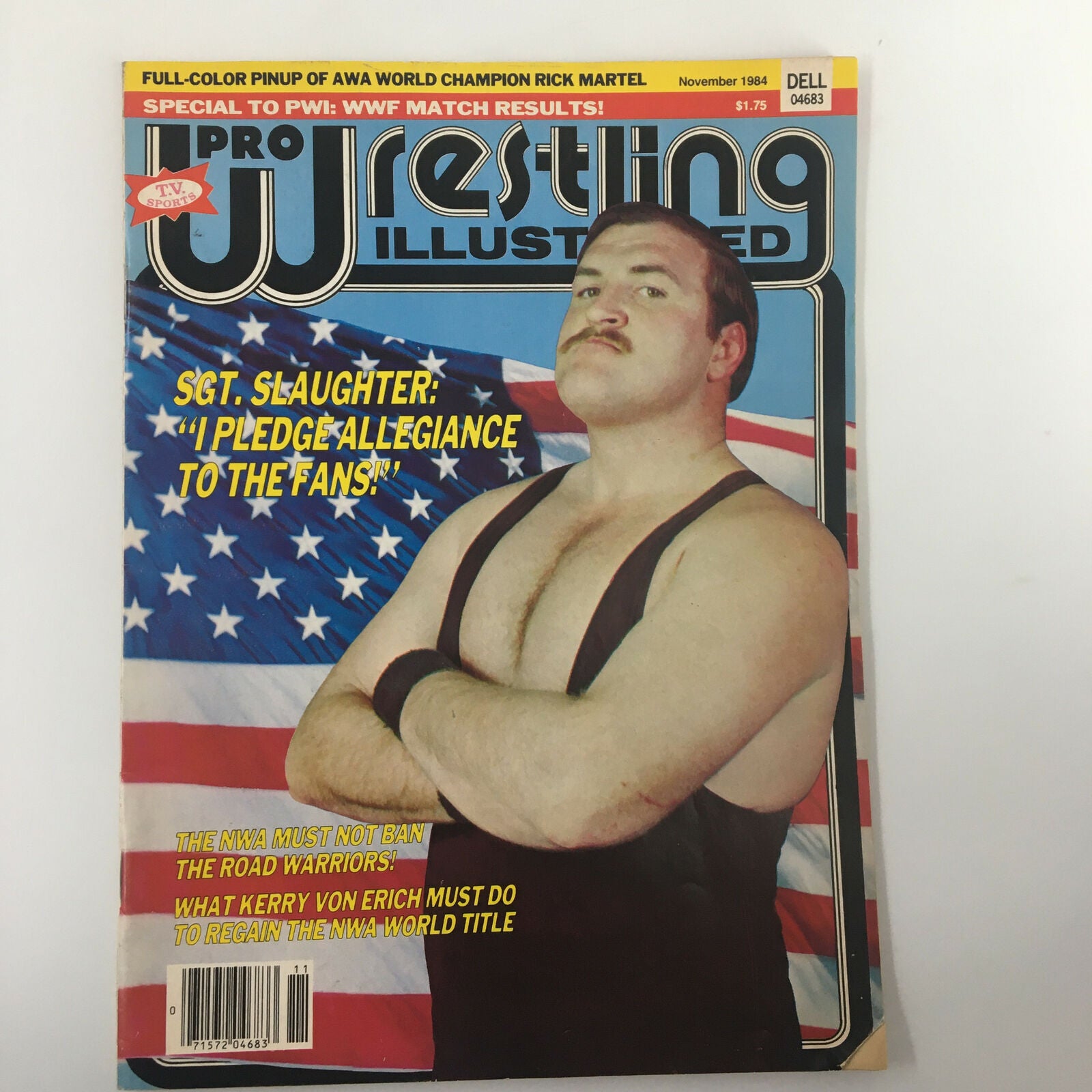 Pro Wrestling Illustrated November 1984 Sgt. Slaughter, Kerry Von Erich No Label