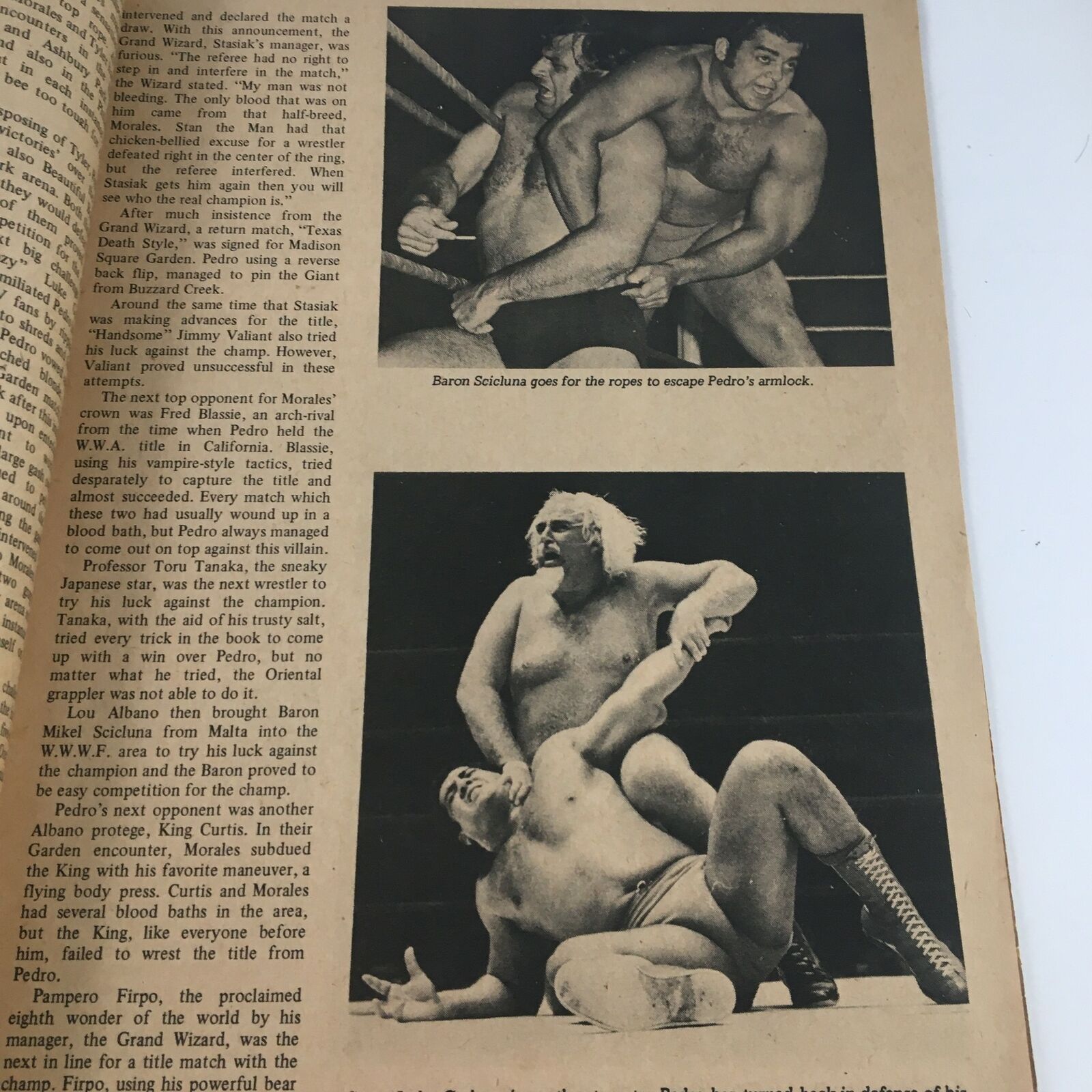 Wrestling Revue Magazine May 1973 Pedro Morales & Billy Robinson, No Label