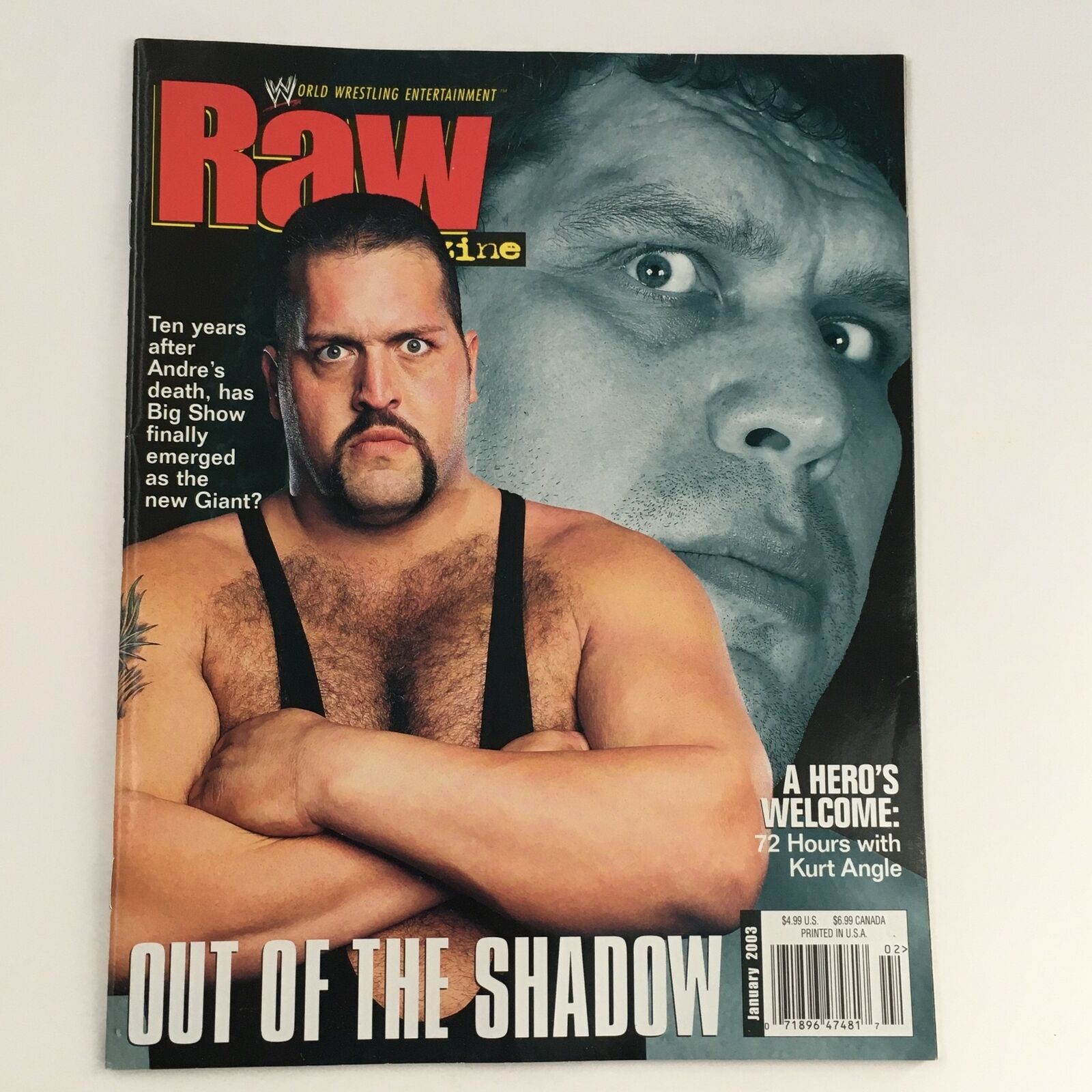 WWE Raw Magazine January 2003 The Big Show & Andre The Giant, No Label