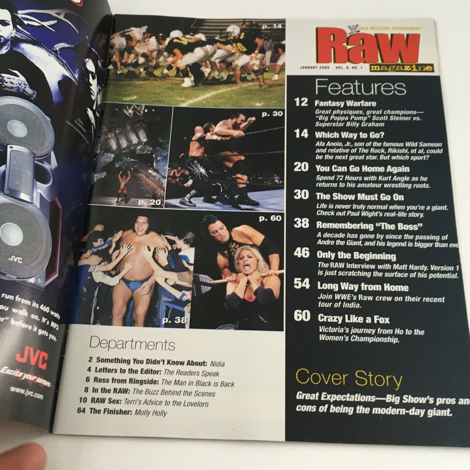 WWE Raw Magazine January 2003 The Big Show & Andre The Giant, No Label