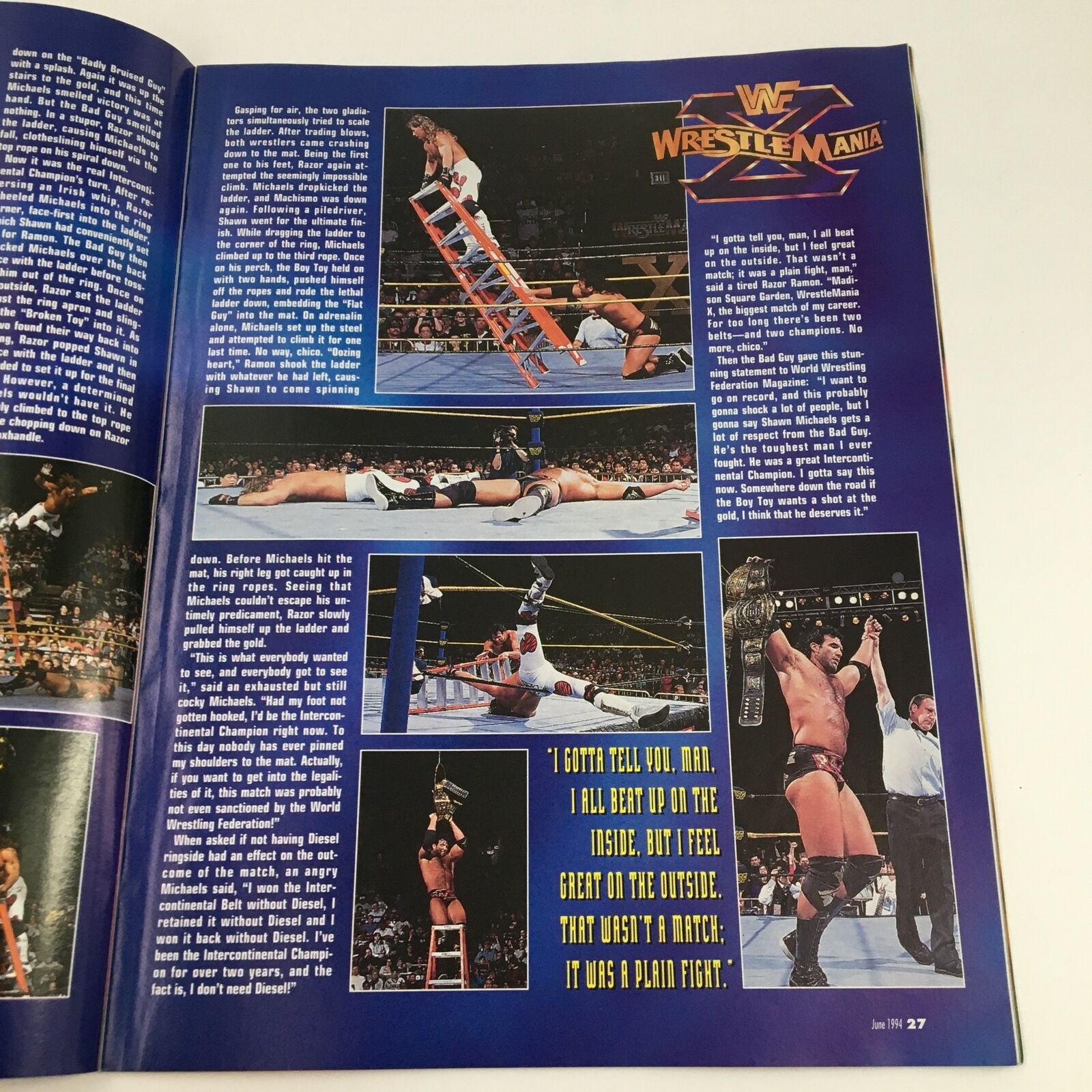 WWF Magazine June 1994 Real Champ Owen Hart, Tatanka, Quake and Yoko No Label