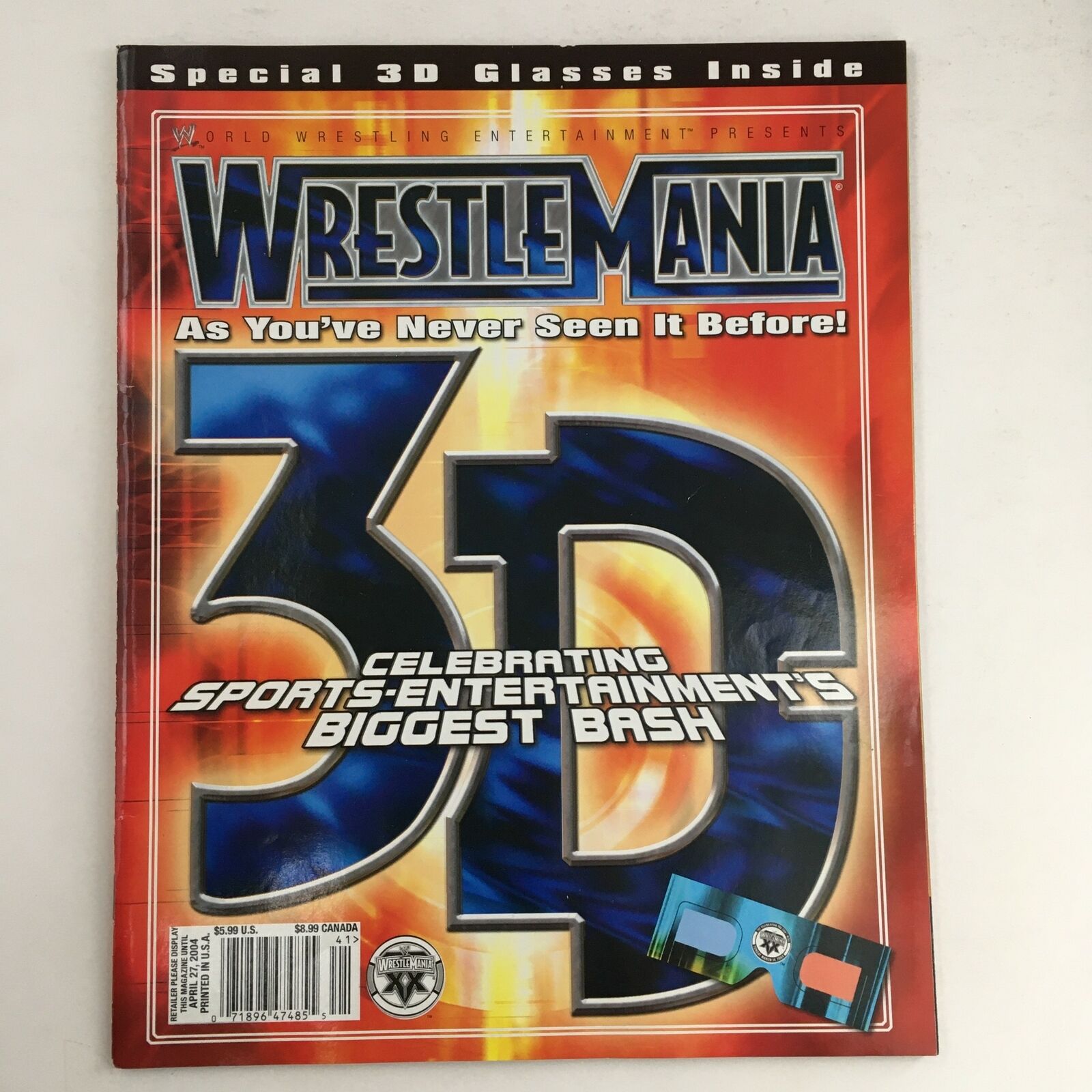 WWE Wrestle Mania April 2004 3D Sports-Entertainment Randy Savage, No Label VG