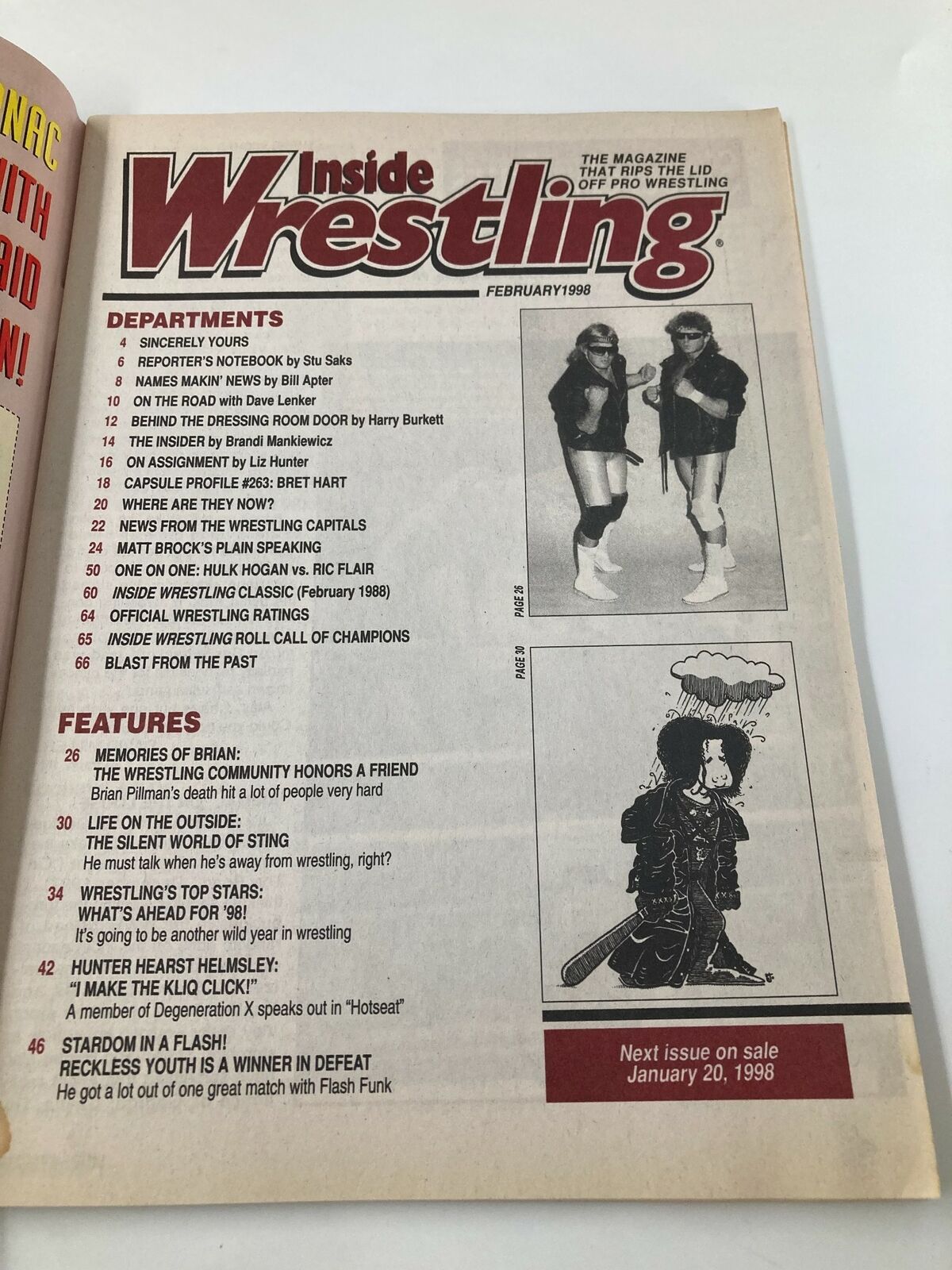 Inside Wrestling Magazine February 1998 Sting, Steve Austin & Triple H No Label