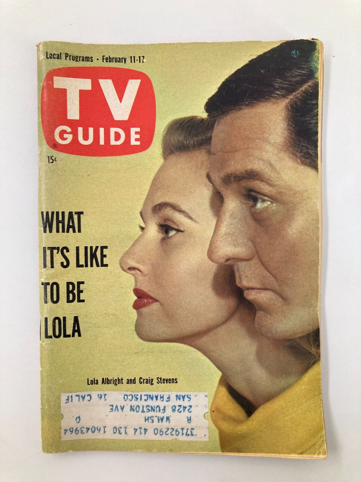 TV Guide Magazine February 11 1961 Lola Albright Northern California Edition