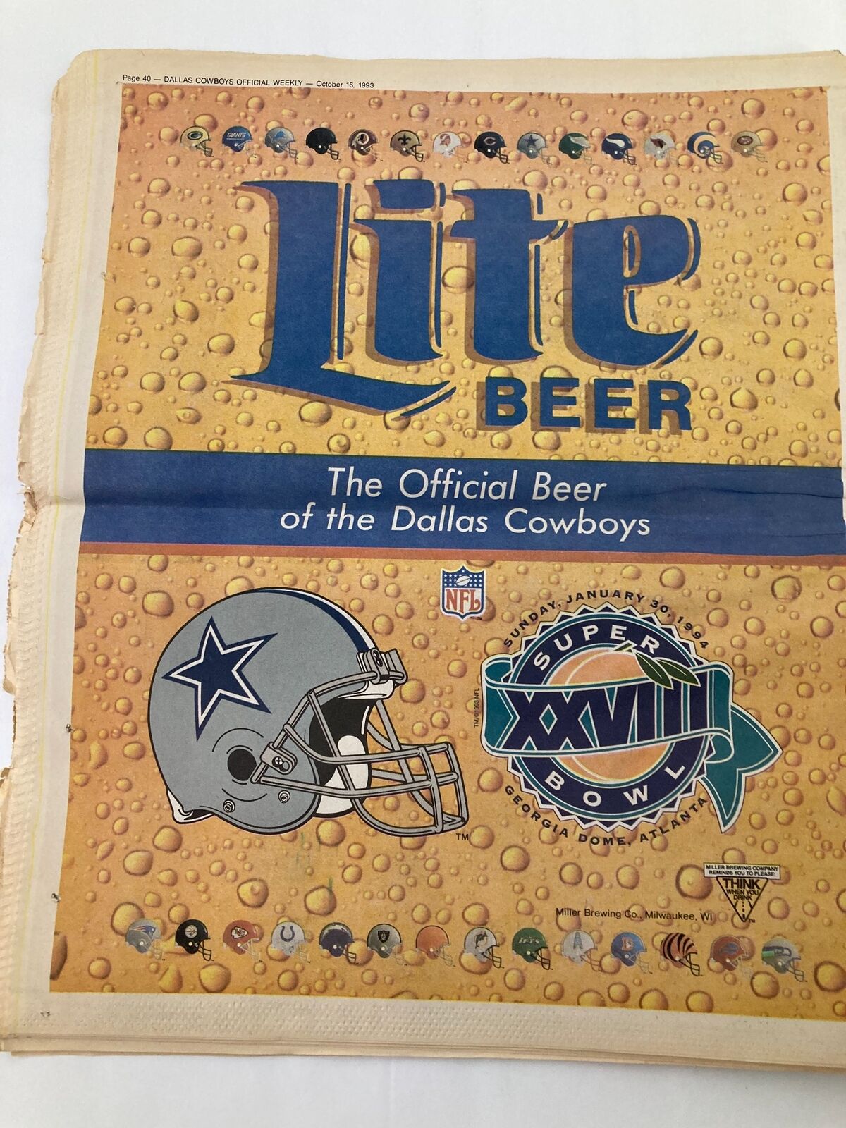 Dallas Cowboys Weekly Newspaper October 16 1993 Vol 19 #17 Erik Williams