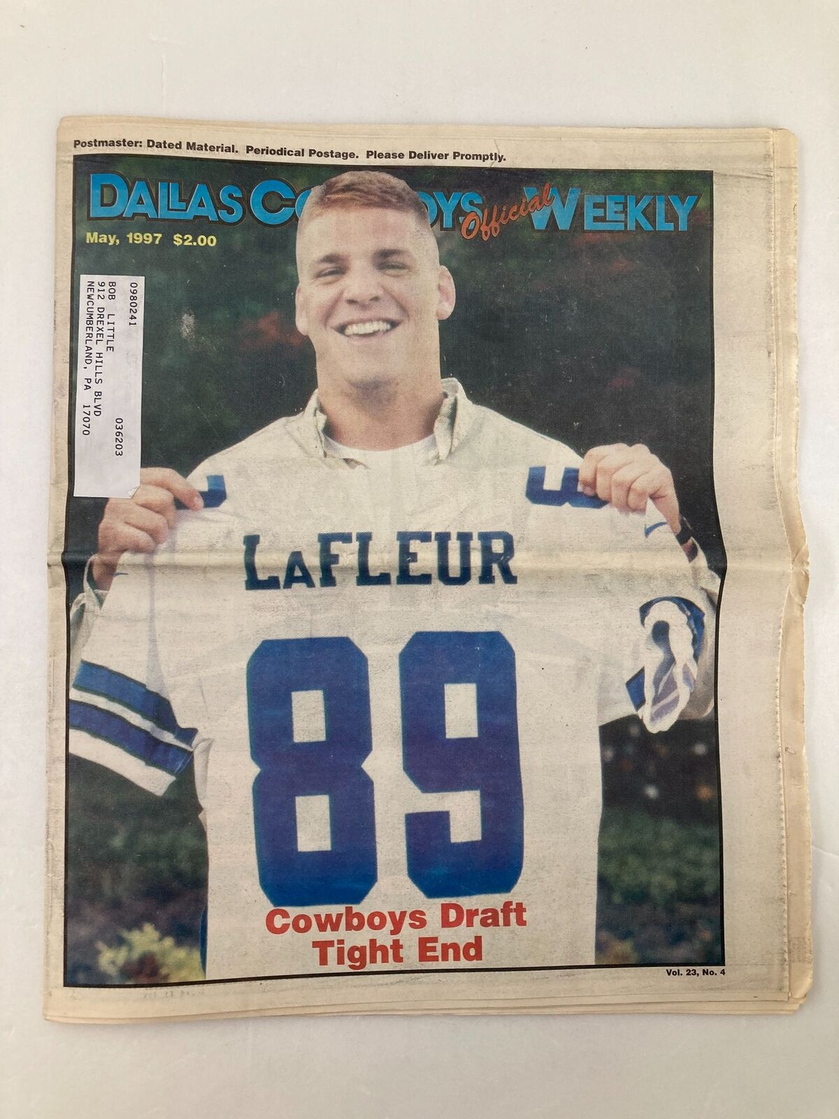 Dallas Cowboys Weekly Newspaper May 1997 Vol 23 #4 David LaFleur