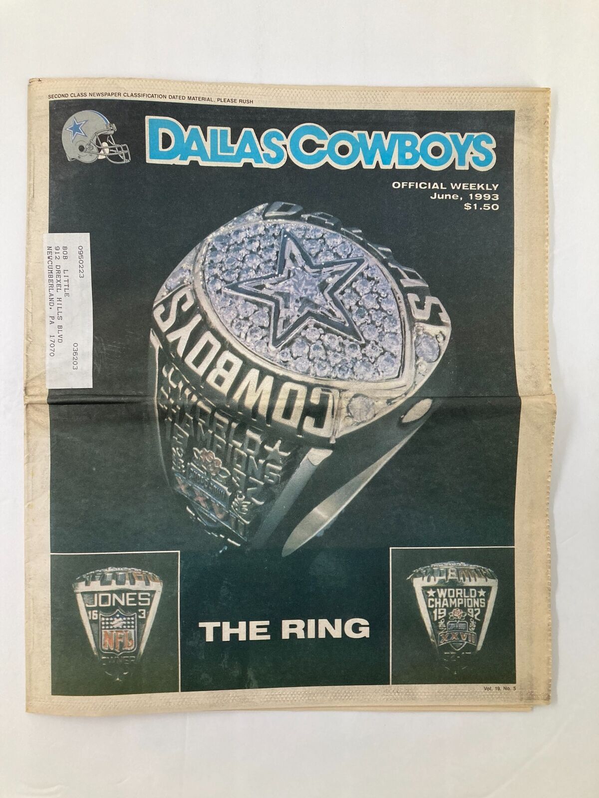 Dallas Cowboys Weekly Newspaper June 1993 Vol 19 #5 The Ring World Championship