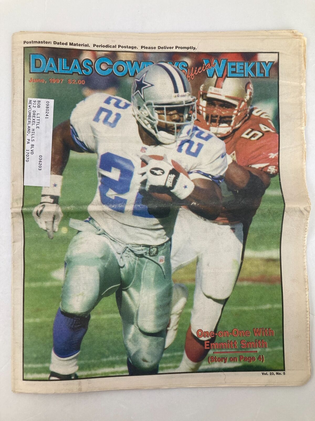 Dallas Cowboys Weekly Newspaper June 1997 Vol 23 #5 Emmitt Smith One on One