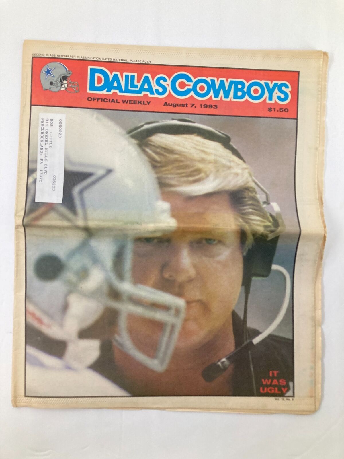 Dallas Cowboys Weekly Newspaper August 7 1993 Vol 19 #8 Daryl Johnston