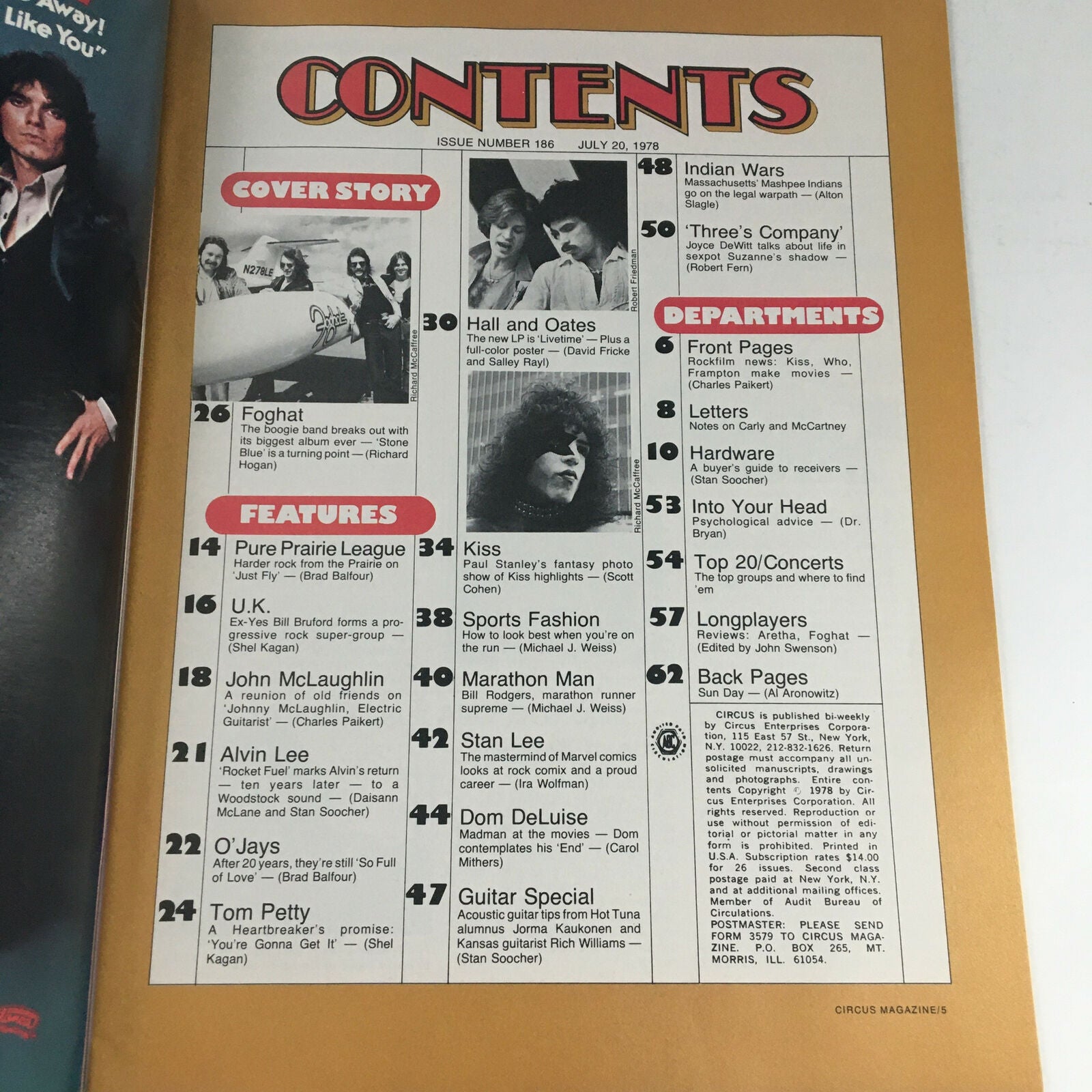 Circus Magazine July 20 1978 Foghat's Dave Peverett & Roger Earl Poster No Label