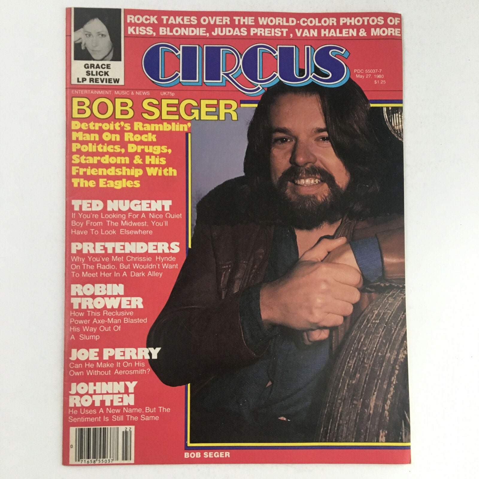 Circus Magazine May 27 1980 Bob Seger, Grace Slick & Van Halen Poster No Label