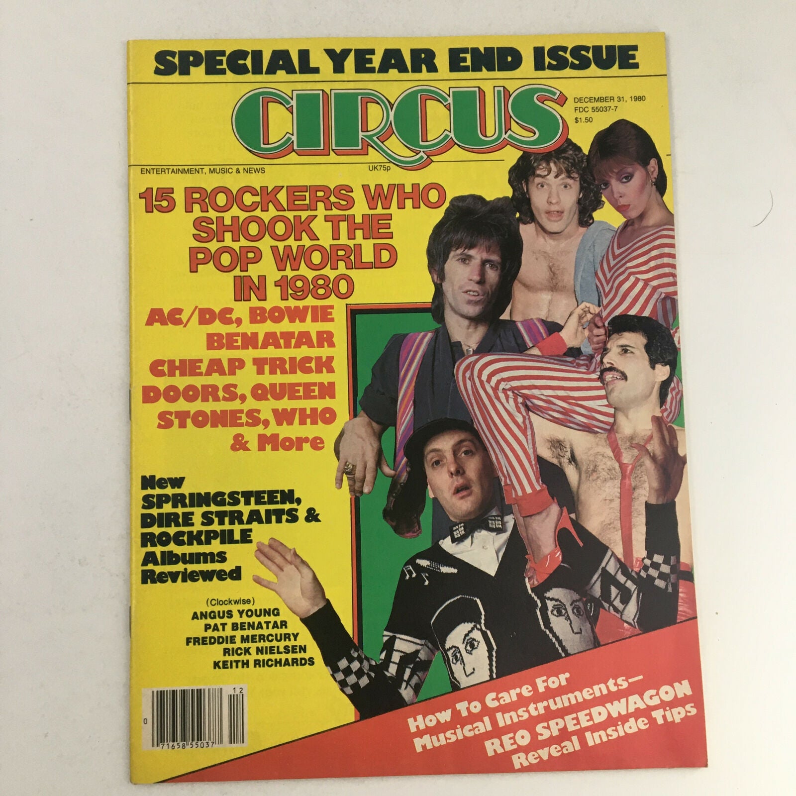 Circus Magazine December 31 1980 Pat Benatar & Bruce Springsteen Poster No Label