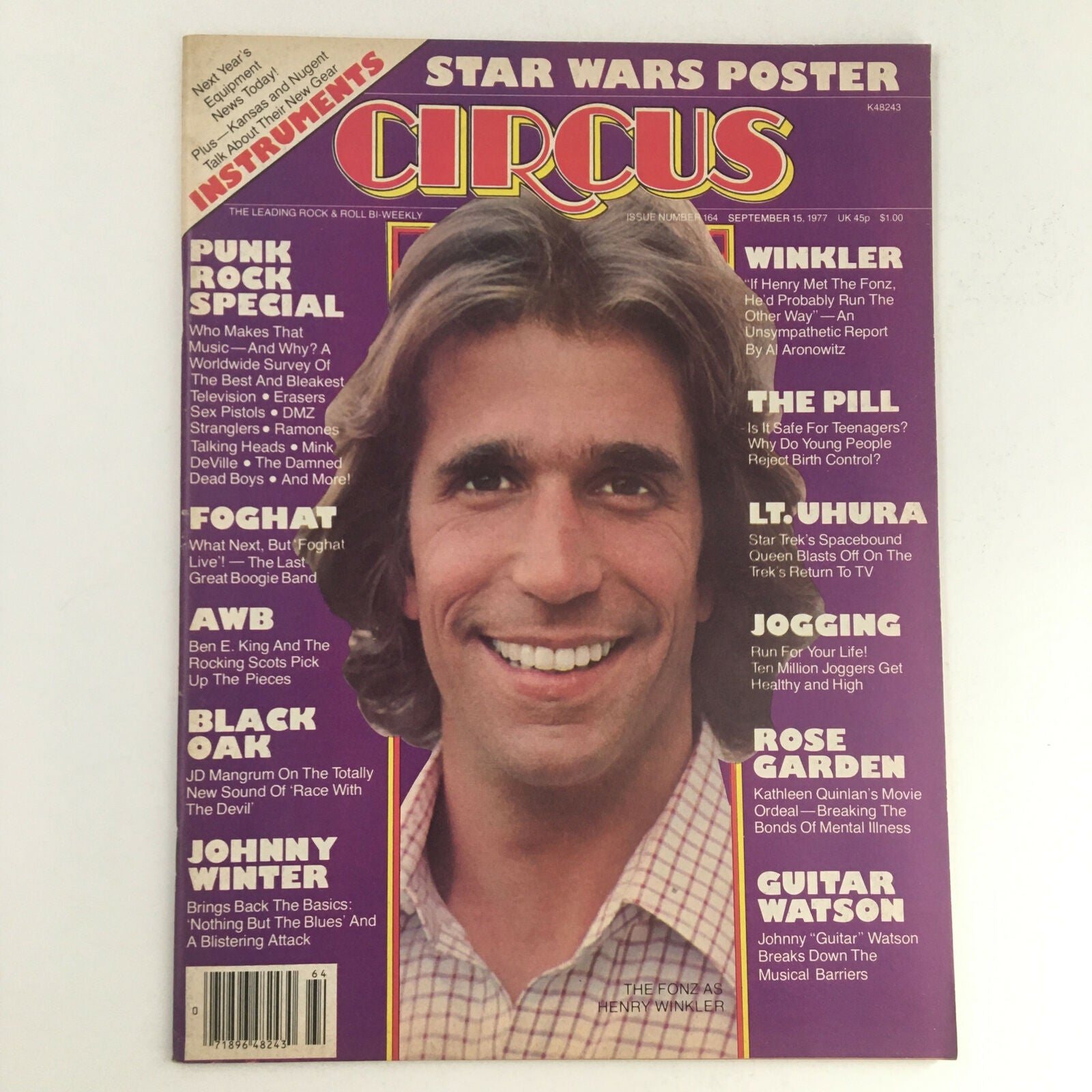 Circus Magazine September 15 1977 Henry Winkler & Star Wars w Poster No Label