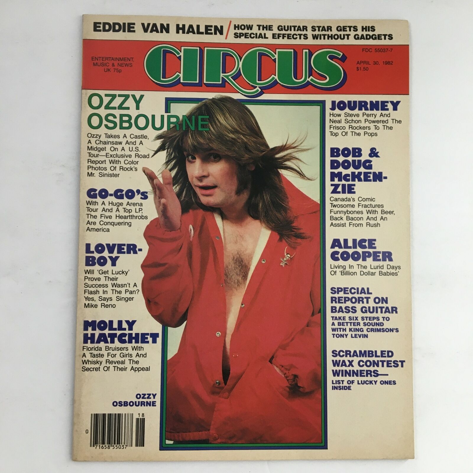 Circus Magazine April 30 1982 Ozzy Osbourne, Steve Perry & Neal Schon No Label