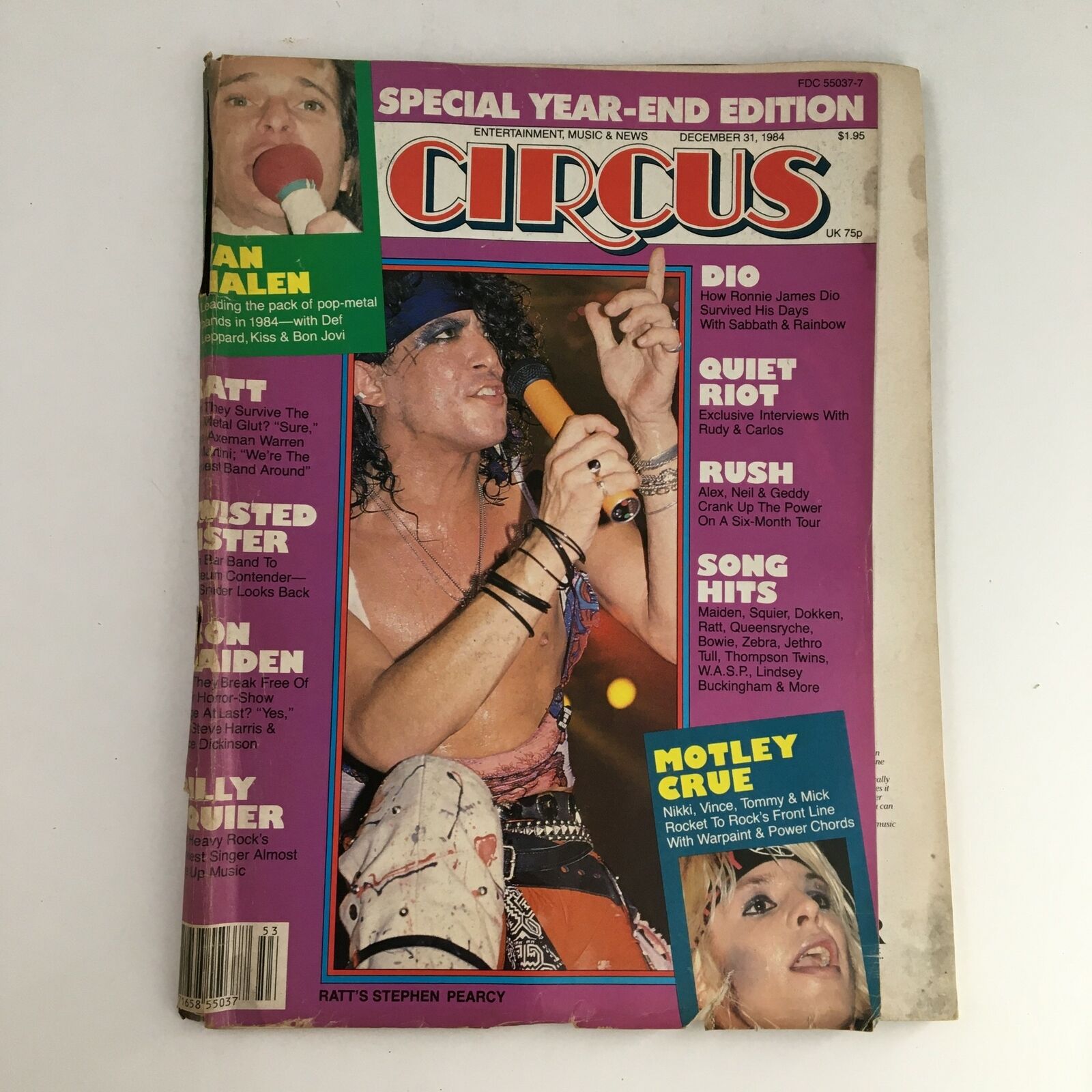 Circus Magazine December 31 1984 Iron Maiden, Stephen Pearcy, w Poster No Label